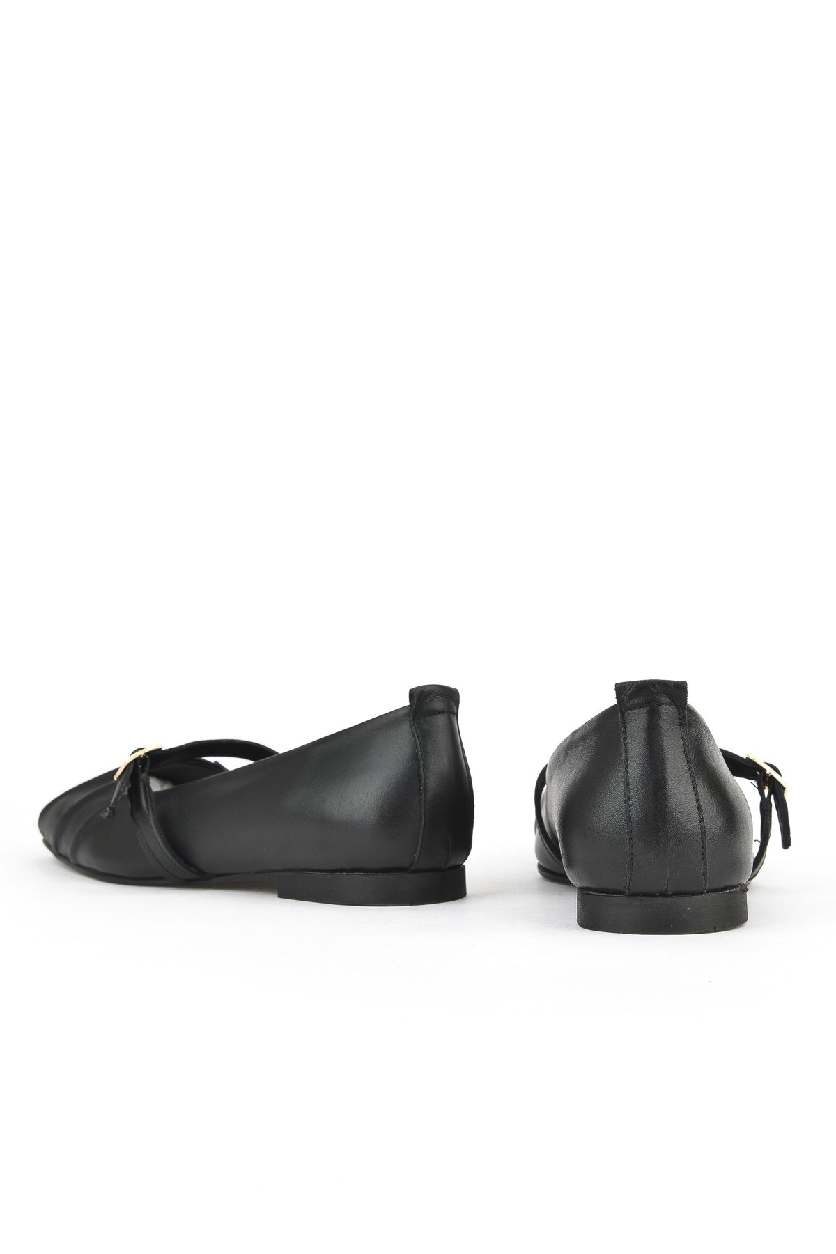 Kadın Hakiki Deri Babet 1531054Z3436 Siyah - Görsel 4