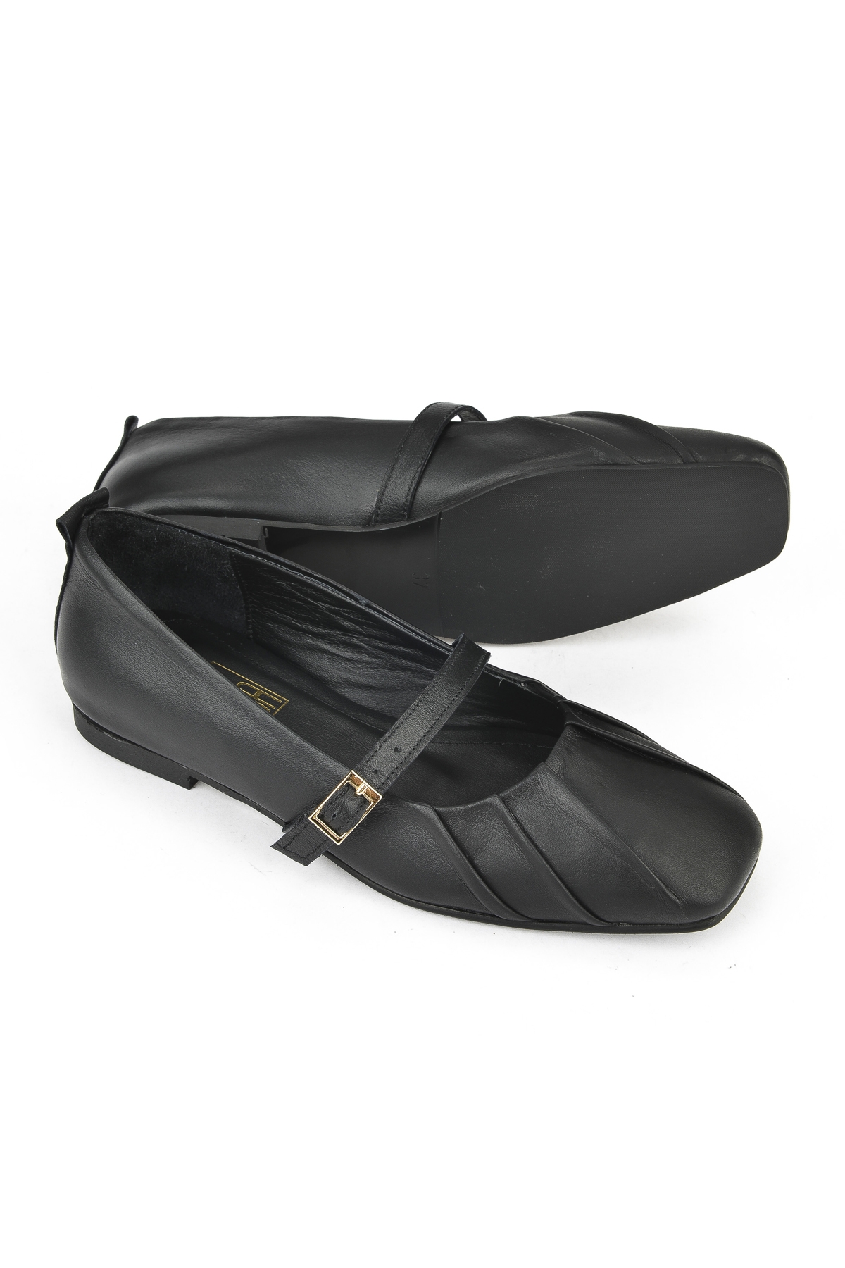 Kadın Hakiki Deri Babet 1531054Z3436 Siyah - Görsel 5