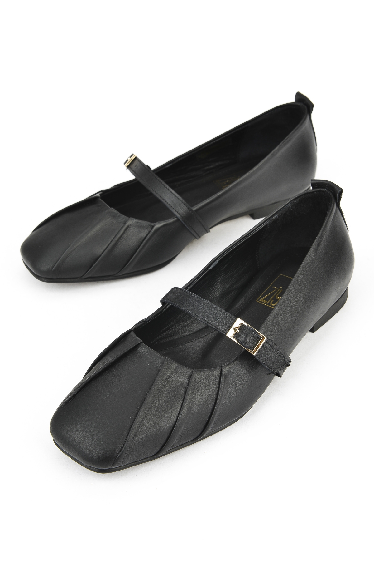 Kadın Hakiki Deri Babet 1531054Z3436 Siyah - Görsel 6