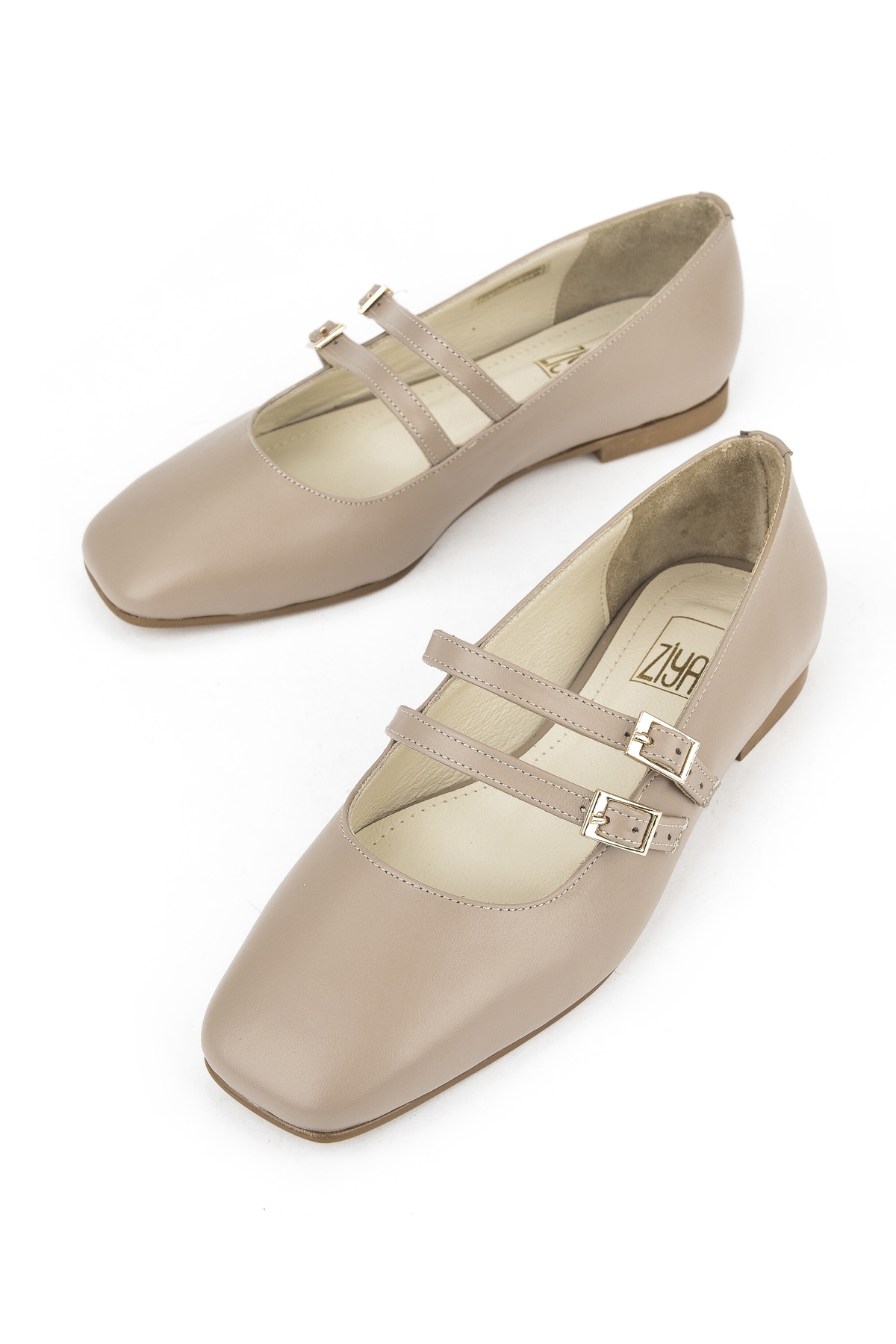 Kadın Hakiki Deri Babet 1531054Z3401 Vizon - Görsel 6