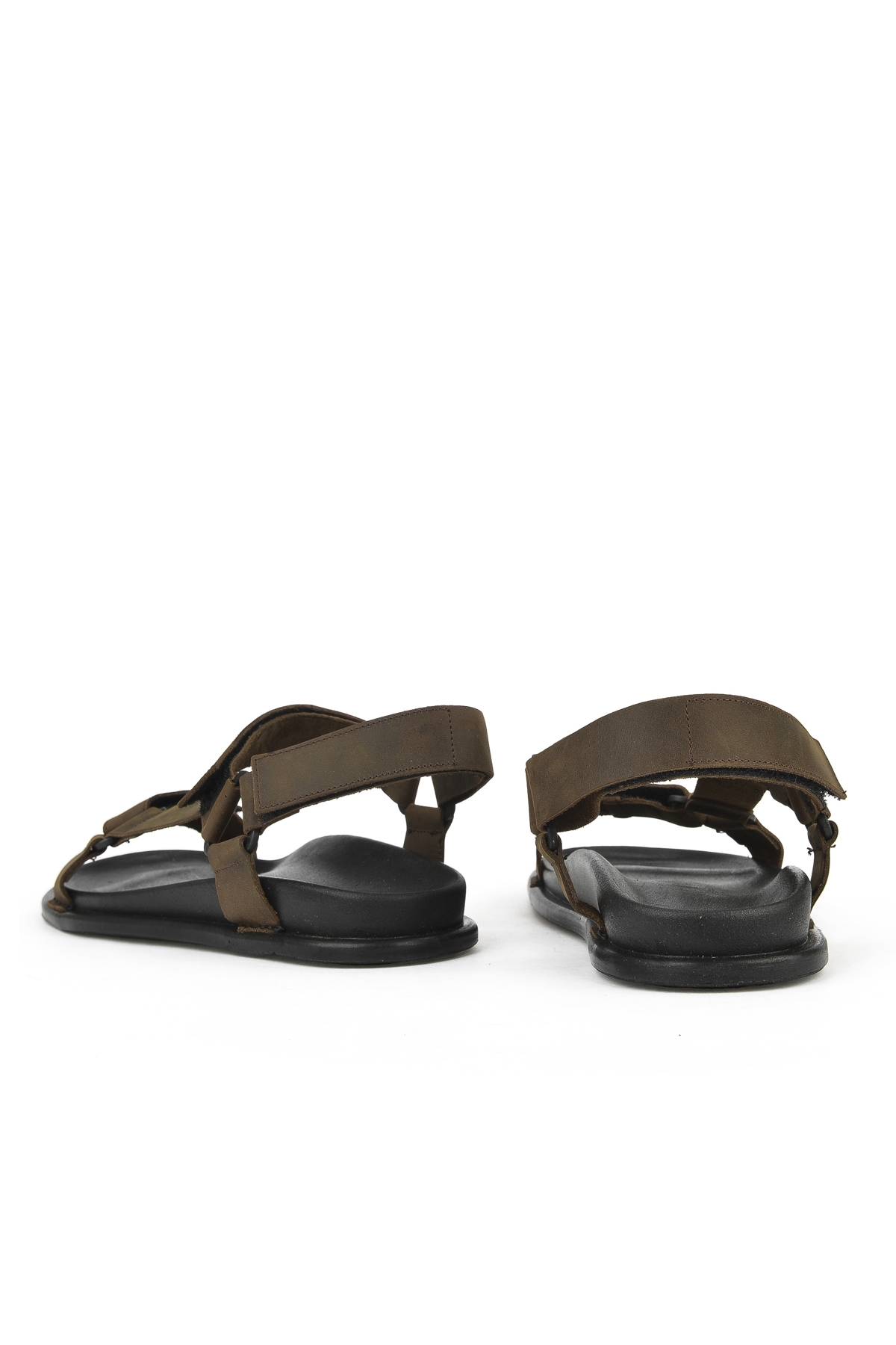 Erkek Hakiki Deri Sandalet 1511052Z5351 Haki - Görsel 4