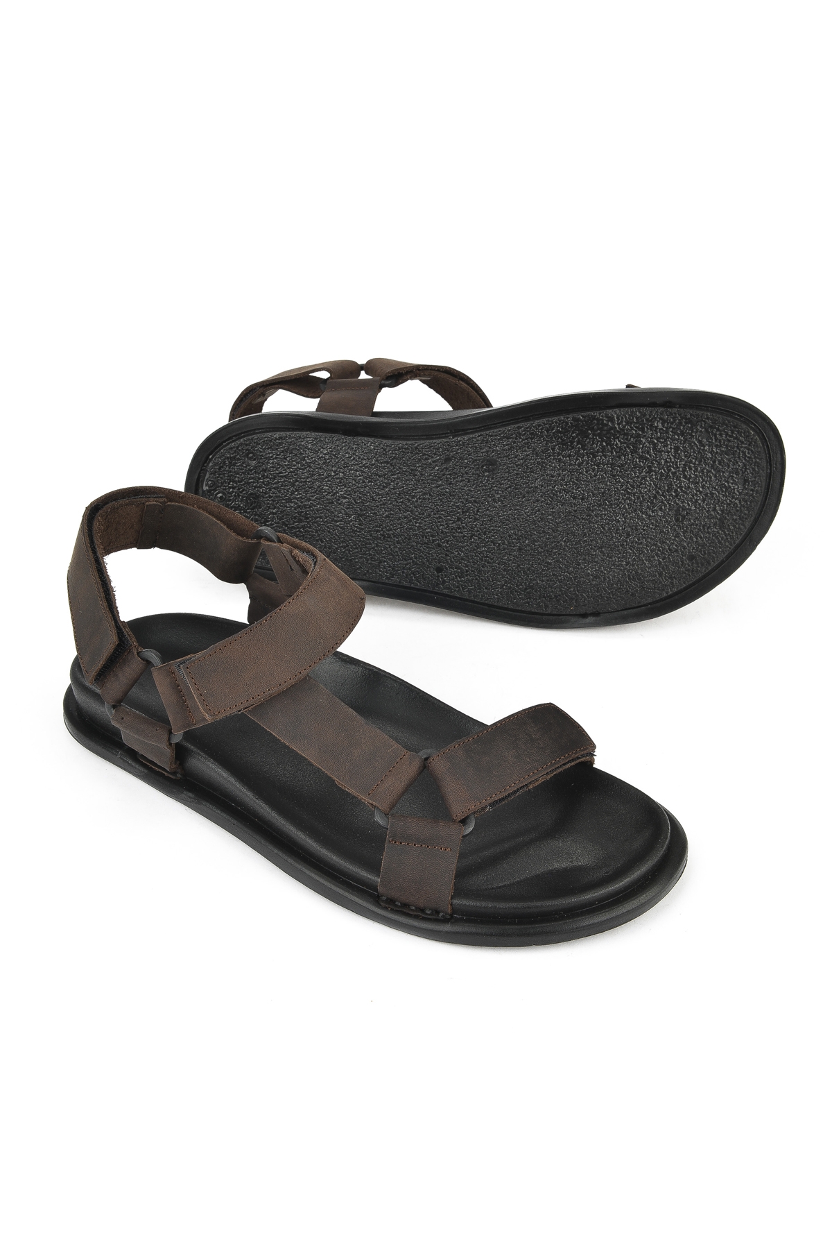 Erkek Hakiki Deri Sandalet 1511052Z5351 Kahve - Görsel 5