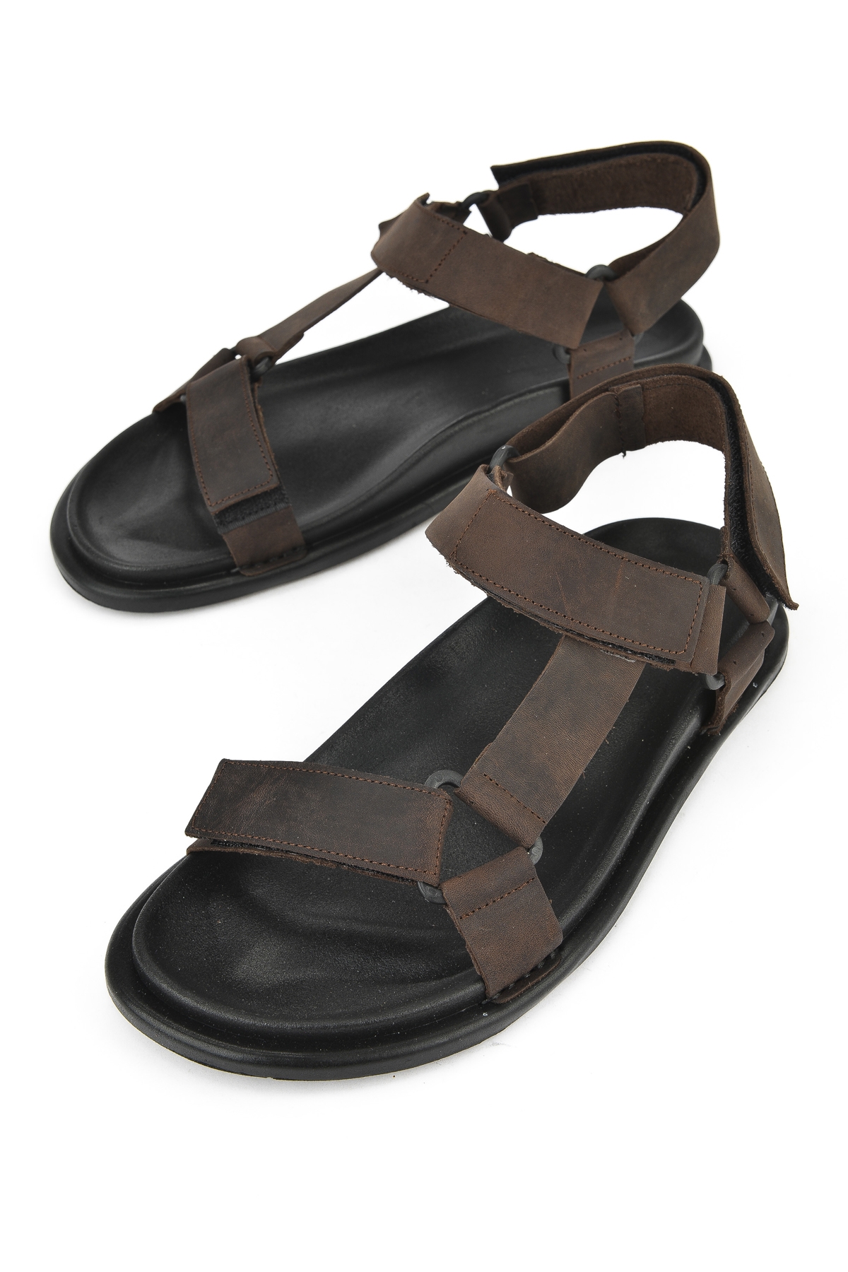 Erkek Hakiki Deri Sandalet 1511052Z5351 Kahve - Görsel 6