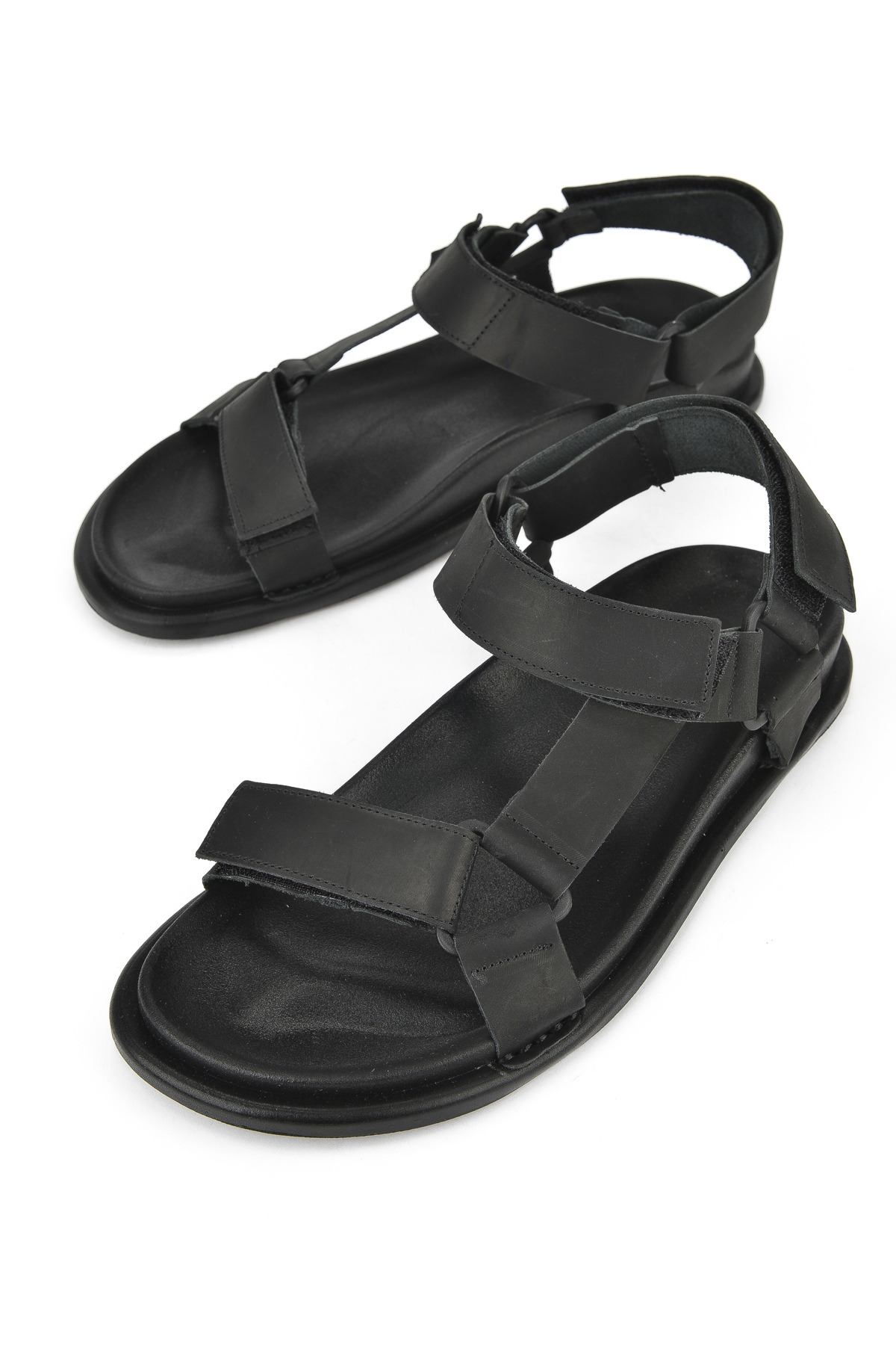 Erkek Hakiki Deri Sandalet 1511052Z5351 Siyah - Görsel 6
