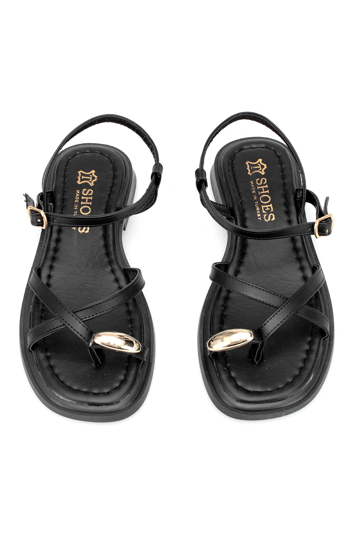 Elit BTLP01 Kadın Düz Sandalet Siyah - Görsel 9