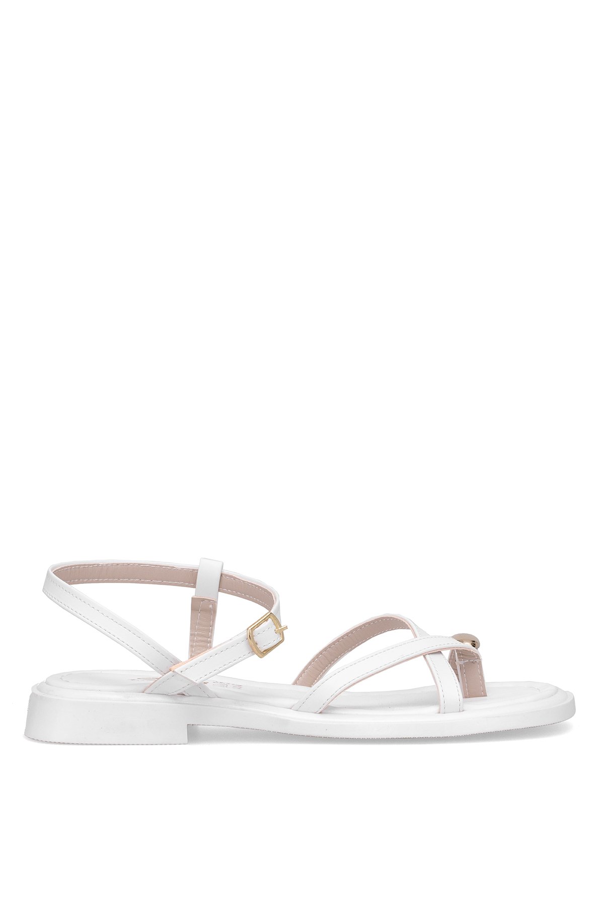 Elit BTLP01 Kadın Düz Sandalet Beyaz - Görsel 9