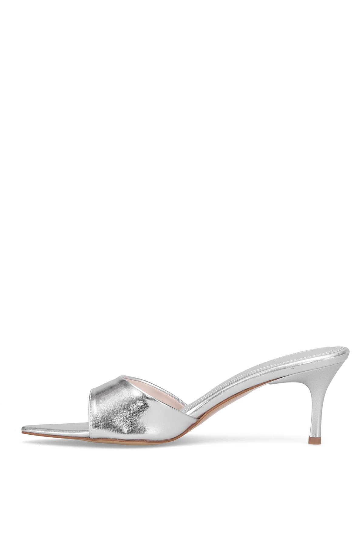 Elit BTSS01 Kadın Topuklu Terlik Gümüş - Görsel 4