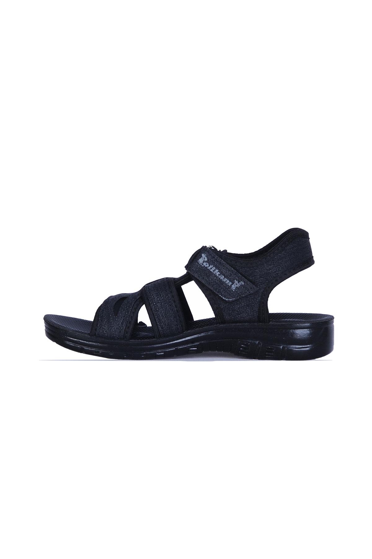 Polikamp Siyah Cırtlı Erkek Çocuk Sandalet - Görsel 3