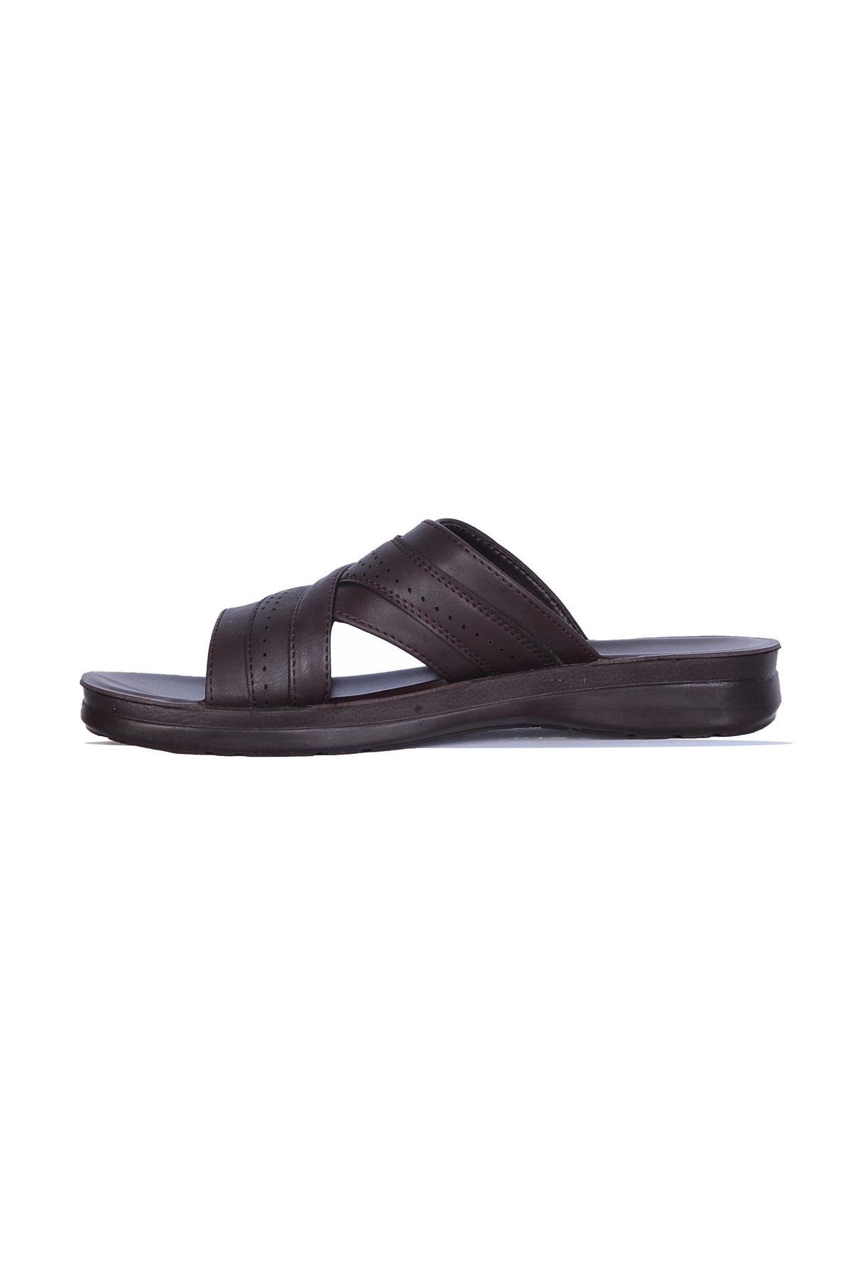 158-1 Soylu Kahve Günlük Yazlık Erkek Terlik - Görsel 3