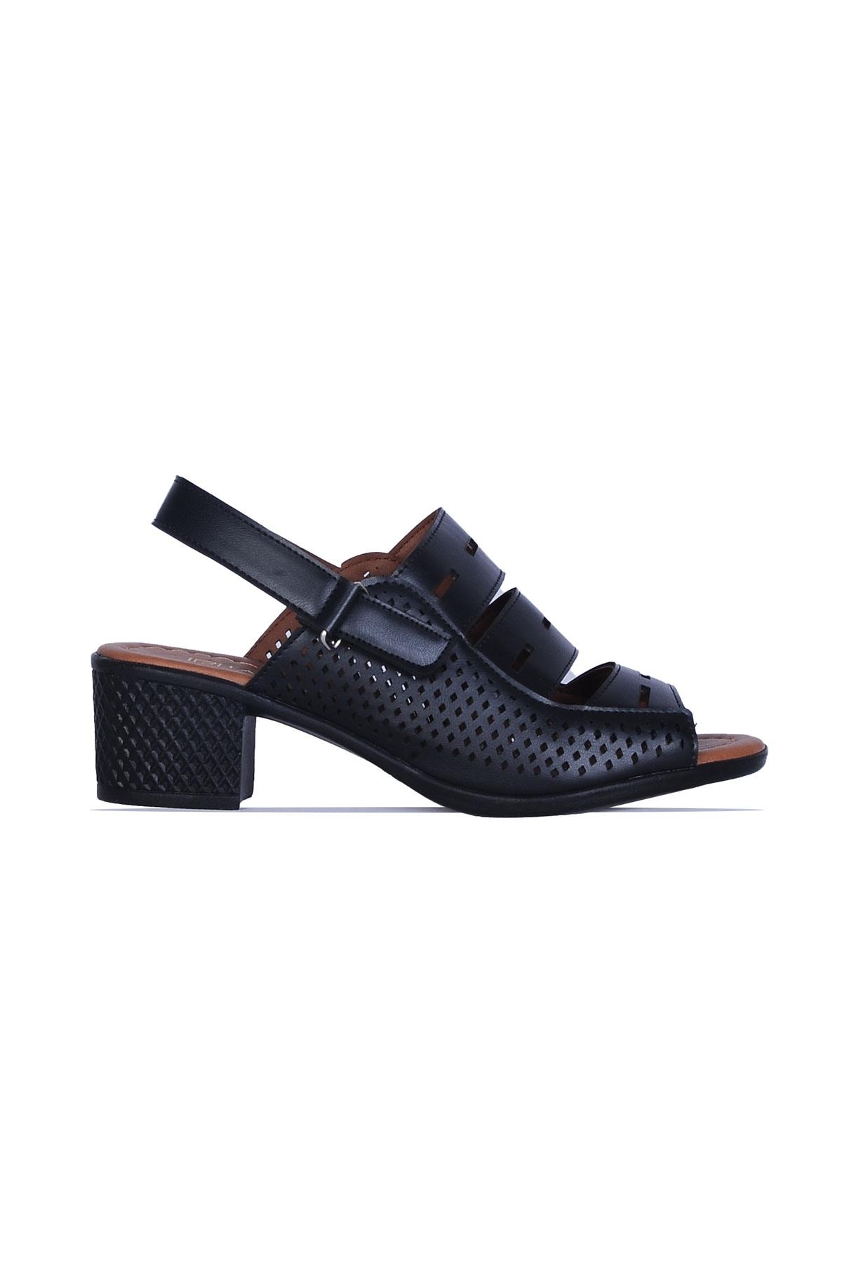 Fl2 Siyah 5cm Kadın Topuklu Sandalet - Görsel 2