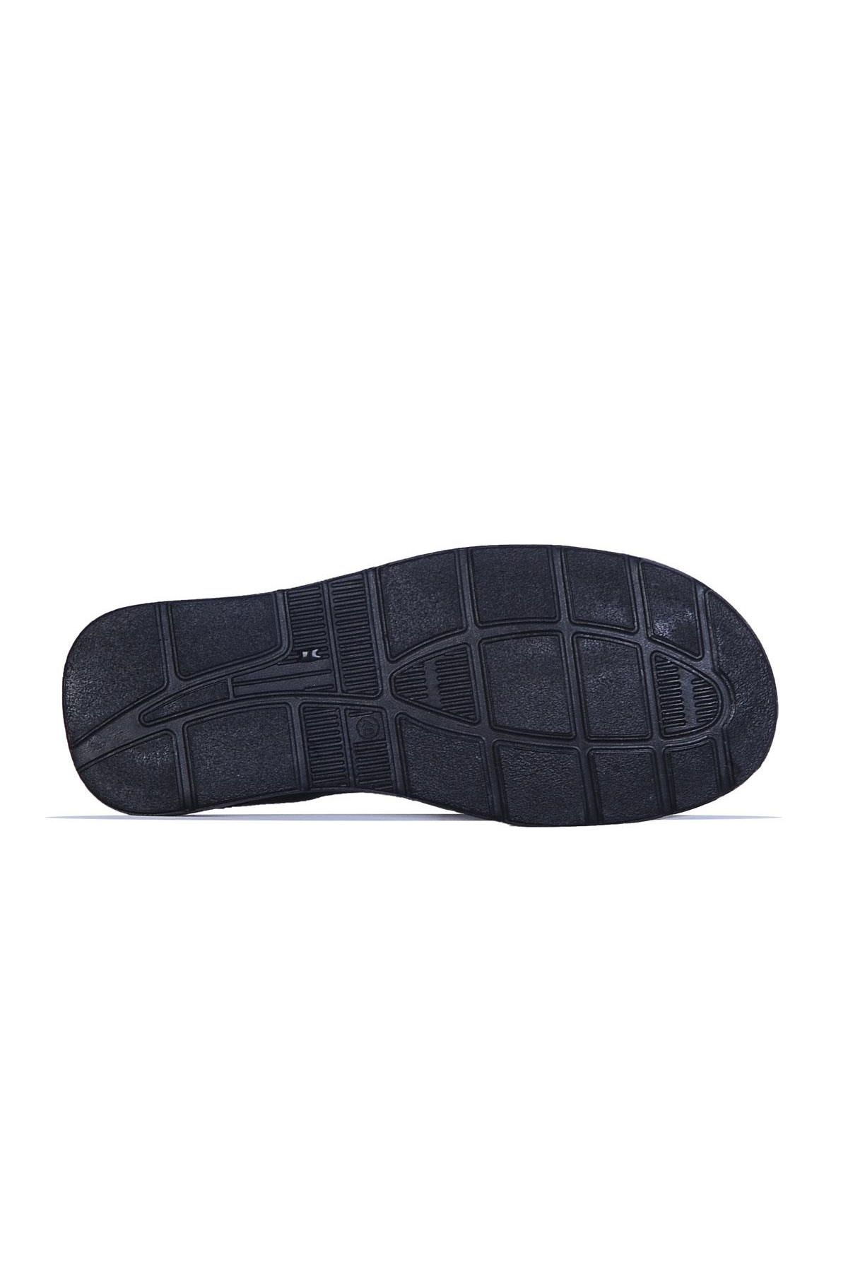 209 Sultan Siyah Deri Erkek Sandalet - Görsel 4