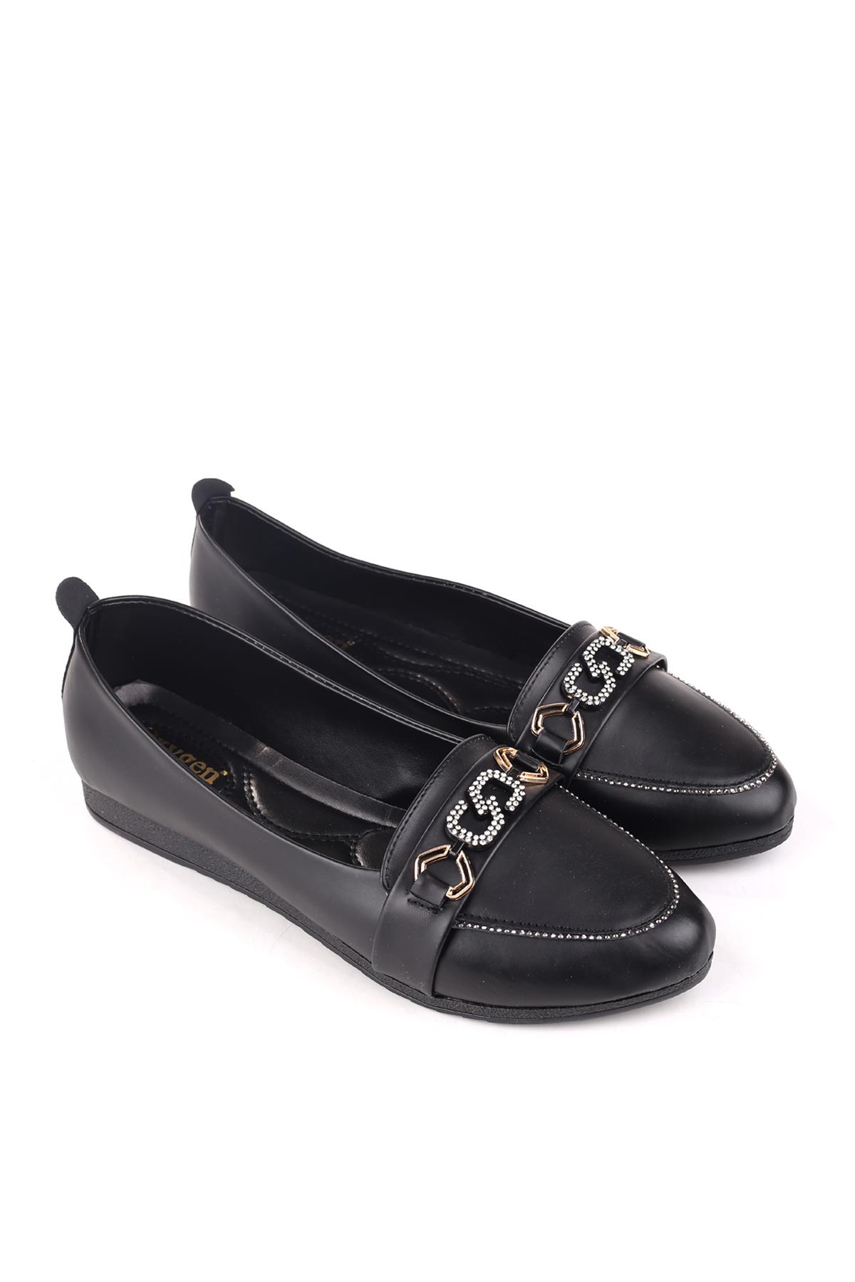 4717 Kadın Büyük Numara Rahat Taban Babet Ayakkabı - Görsel 2