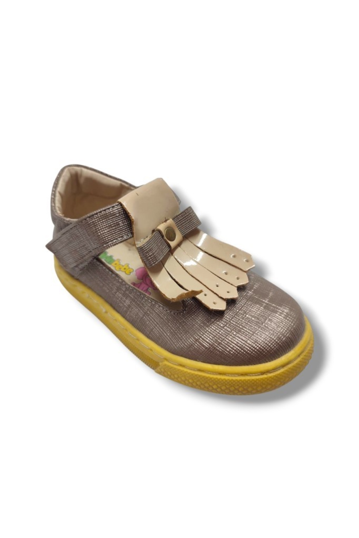Şirinbebe 1742-20 Püsküllü Cırt Bant Kız Çocuk Sandalet Gümüş Altın 21-25 - Görsel 2