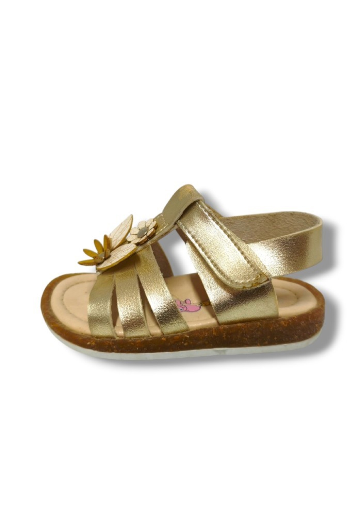 Şirinbebe 3066-20 Çift Çiçekli Cırtlı Kız Çocuk Sandalet - Görsel 3