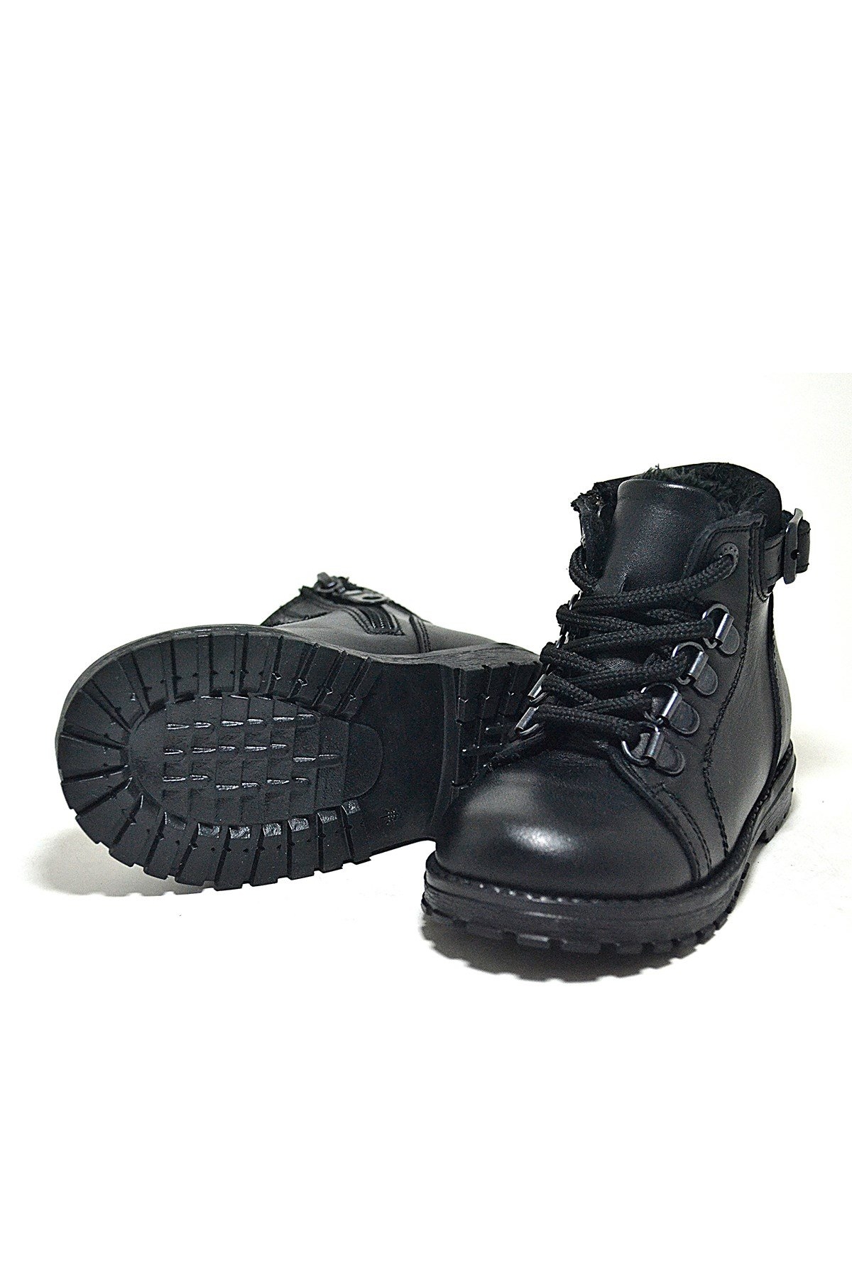 Griffon Hakiki Deri Siyah Fermuarlı Erkek Bebek Bot - Görsel 6