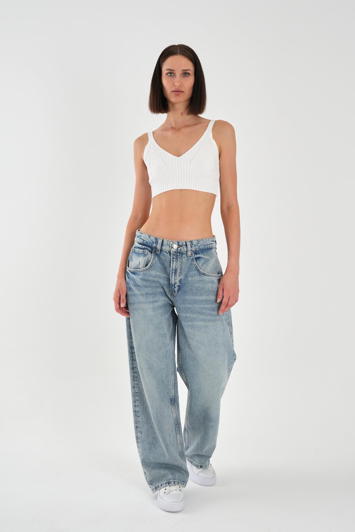 Kadın Açık Mavi Baggy Jean Fiyatları - 201563105 | Flo