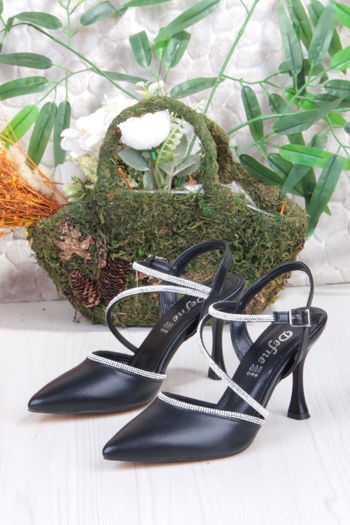 35691 Cilt Biye Taşlı Topuklu Abiye Ayakkabı Kadın Ayakkabı - Görsel 7