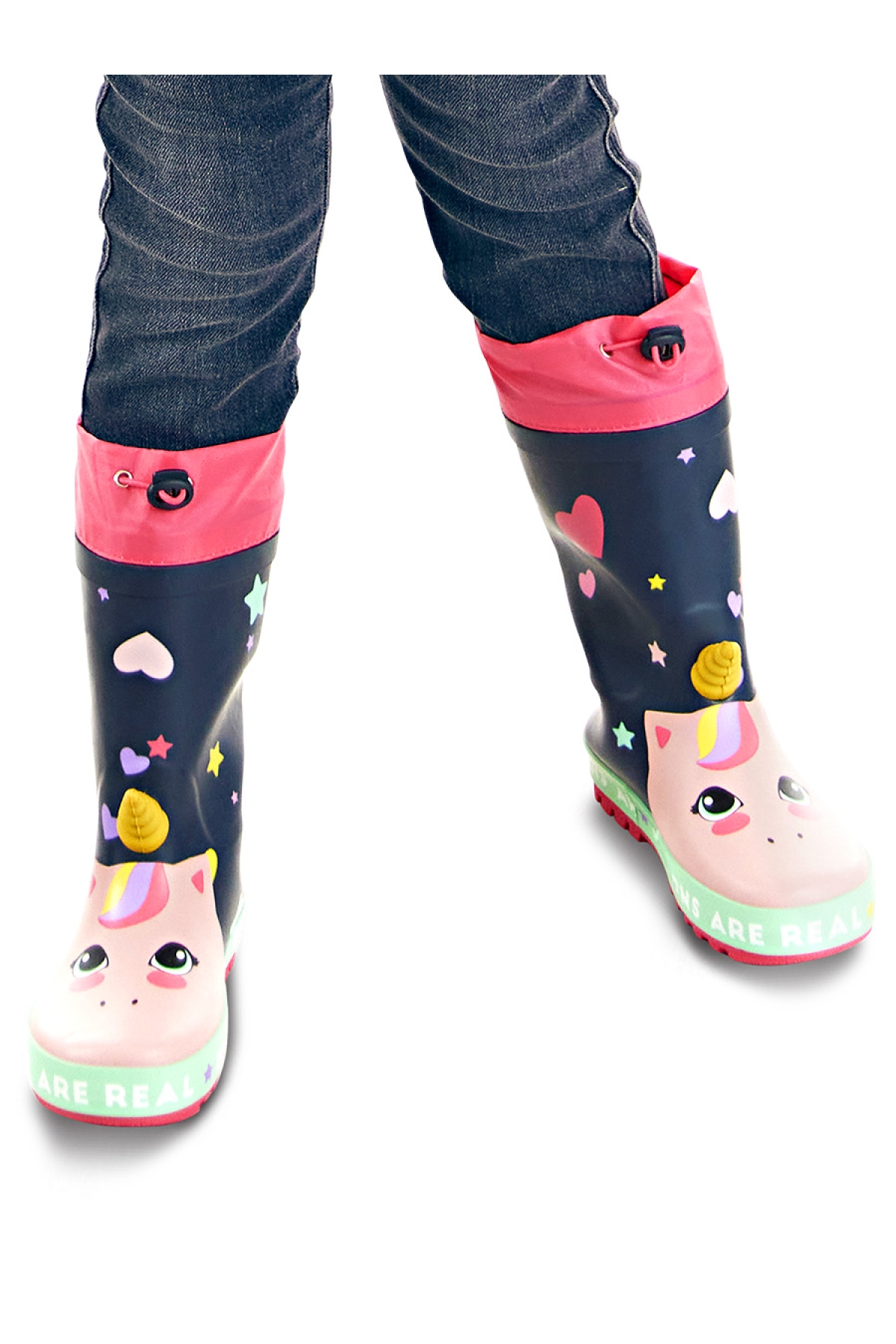 Kalpli Unicorn Kız Çocuk Lacivert Yağmur Botu - Görsel 2