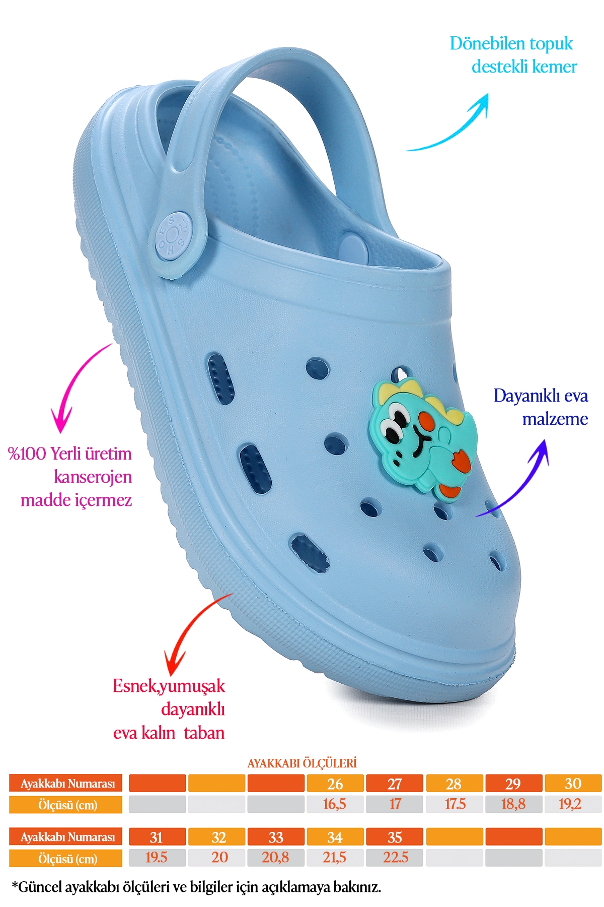 Kiko Kids Kiko Kids Bester Eva Plaj Havuz Okul Kreş Erkek Çocuk Terlik Mavi Sandalet & Terlik | Flo Mavi - 3. görsel