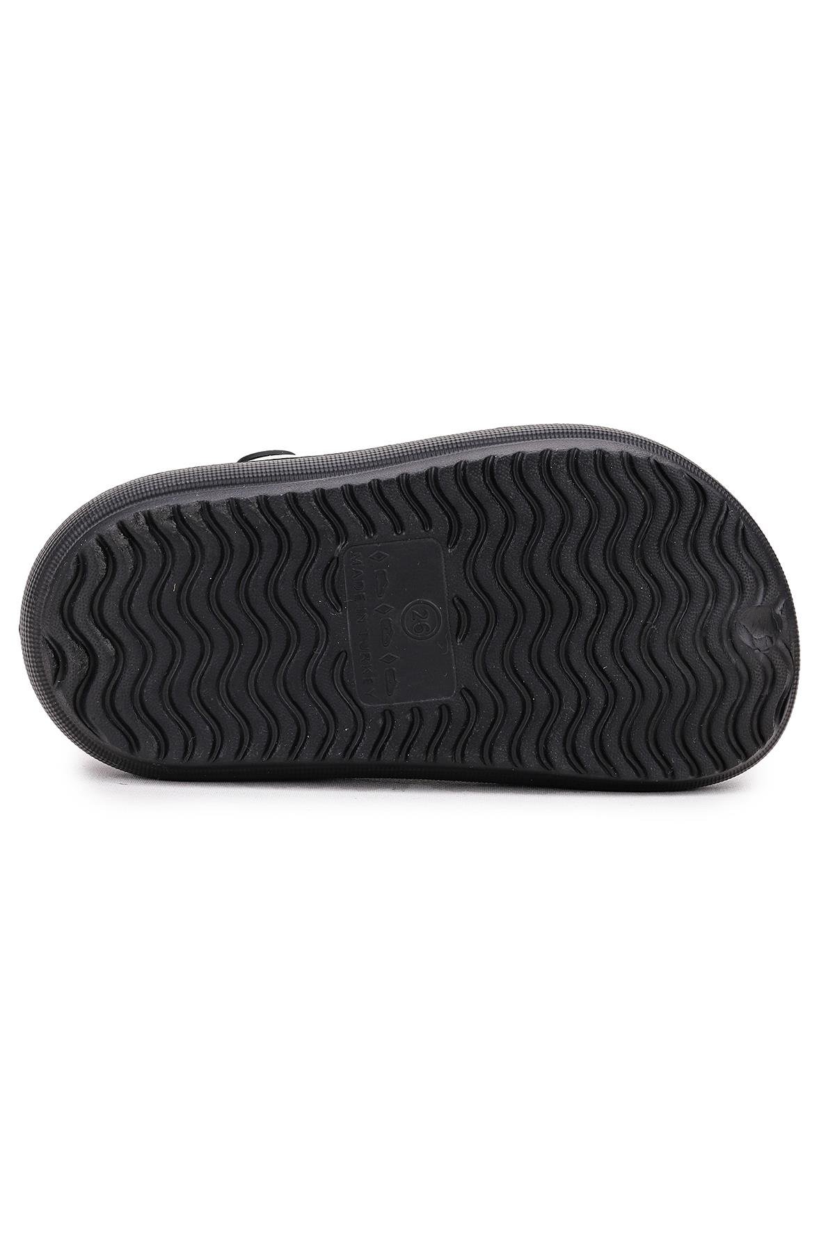 Printed Eva Plaj Havuz Okul Kreş Kız Çocuk Terlik Siyah - Görsel 5