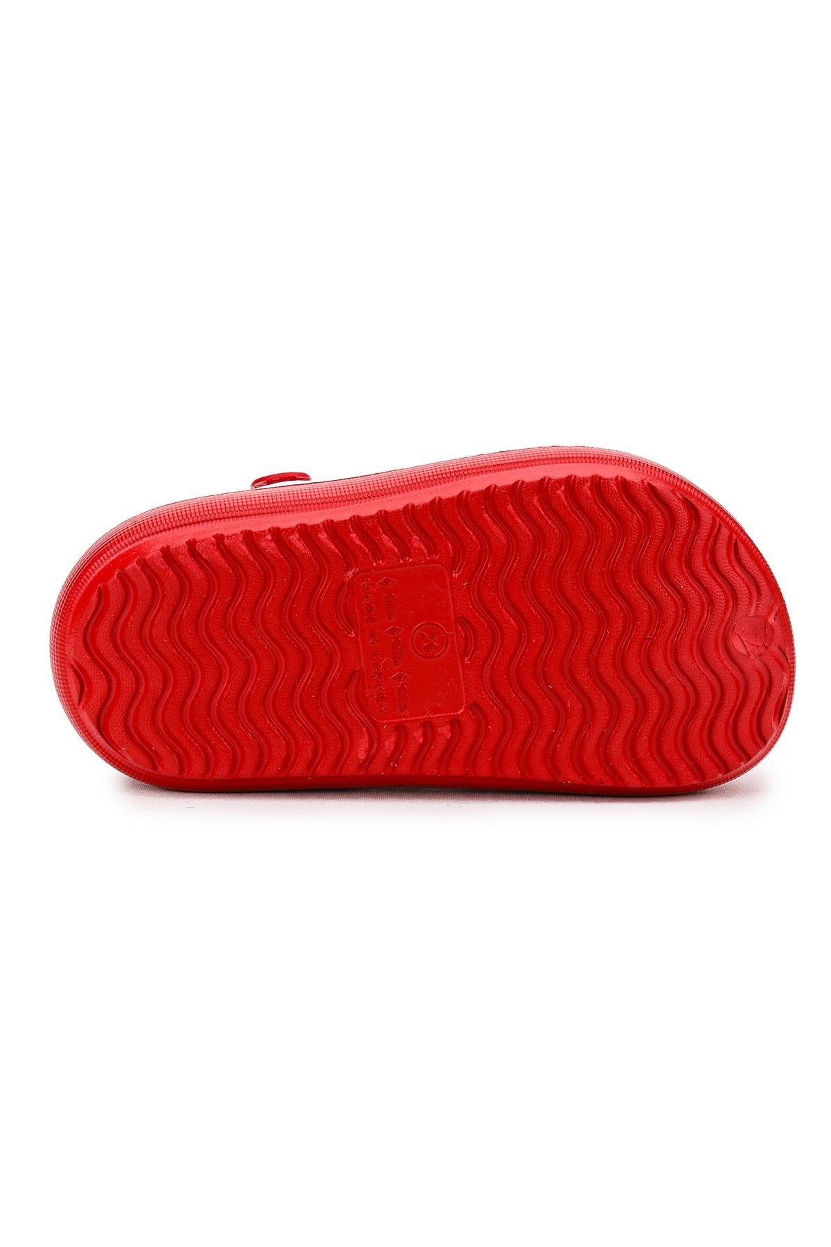 Printed Eva Plaj Havuz Okul Kreş Kız Çocuk Terlik Kırmızı - Görsel 5