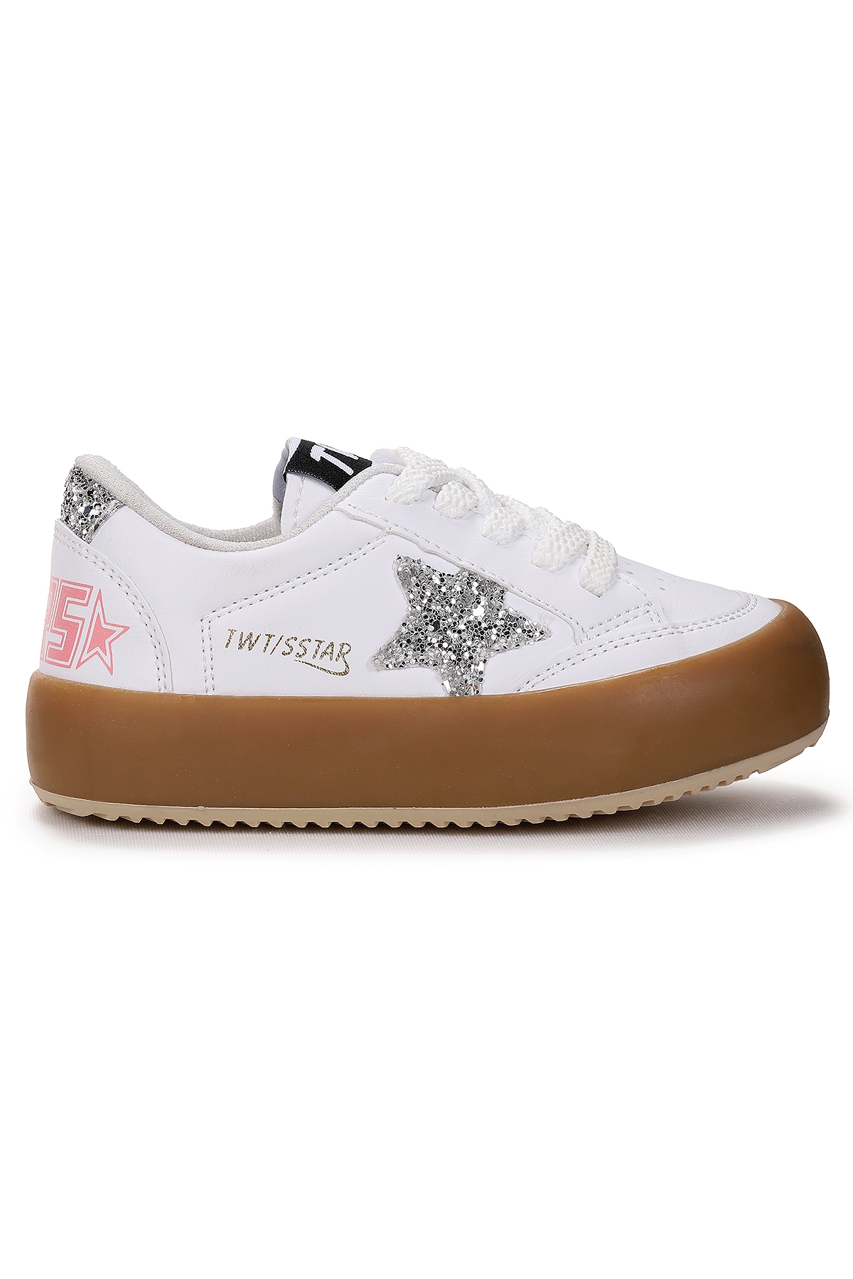 Rida Günlük Bağcıklı Kız Çocuk Spor Ayakkabı Beyaz - Taş - Görsel 2