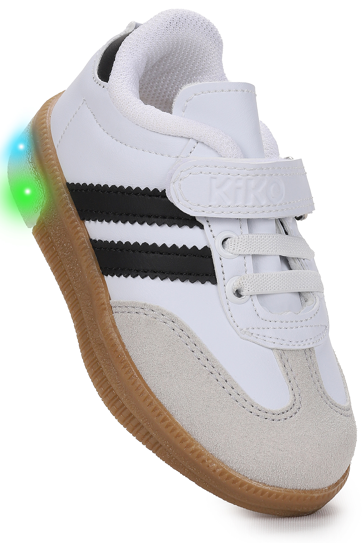 Renis Günlük Cırtlı Işıklı Erkek Bebek Spor Ayakkabı Beyaz - Siyah - Görsel 4