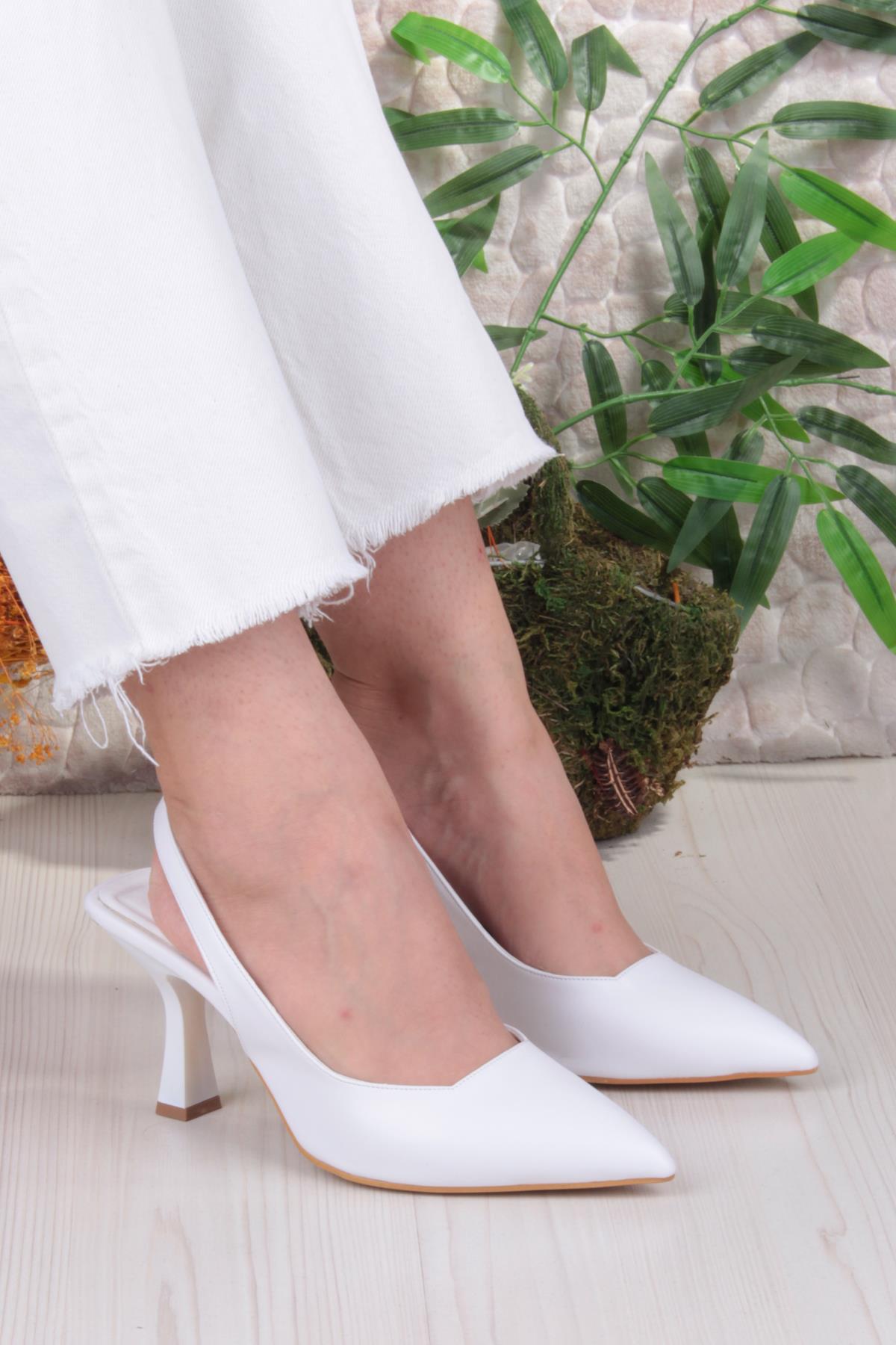 35809 Ceyn Cilt Önü Kapalı Arkası Açık Topuklu Kadın Ayakkabı - Görsel 2