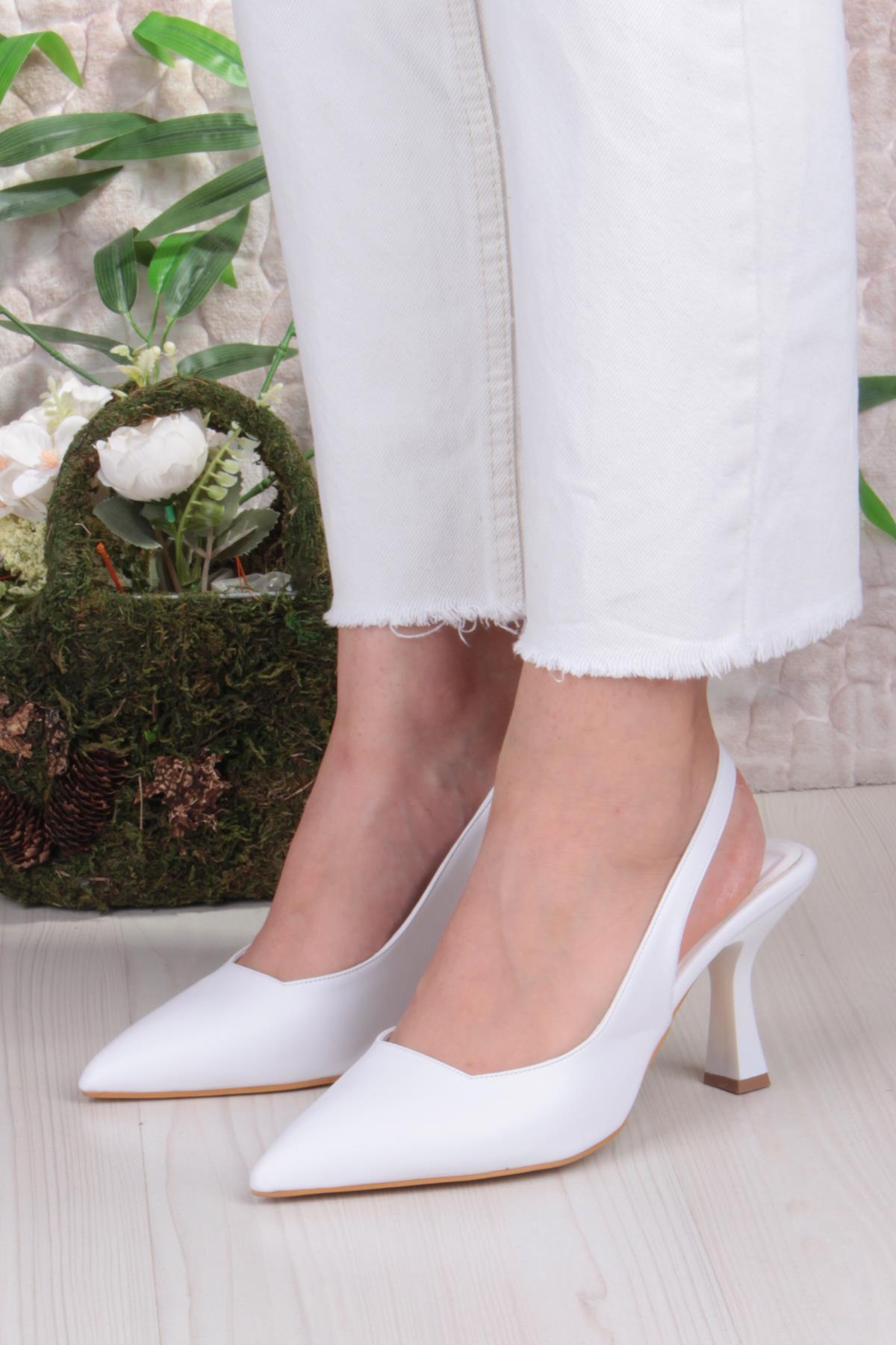 35809 Ceyn Cilt Önü Kapalı Arkası Açık Topuklu Kadın Ayakkabı - Görsel 3