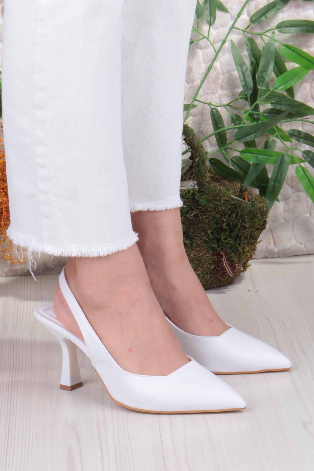 35809 Ceyn Cilt Önü Kapalı Arkası Açık Topuklu Kadın Ayakkabı - Görsel 4