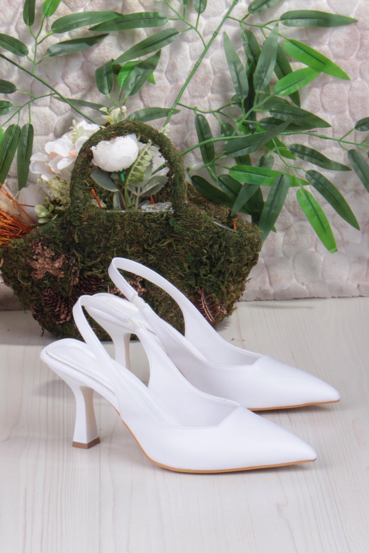 35809 Ceyn Cilt Önü Kapalı Arkası Açık Topuklu Kadın Ayakkabı - Görsel 6