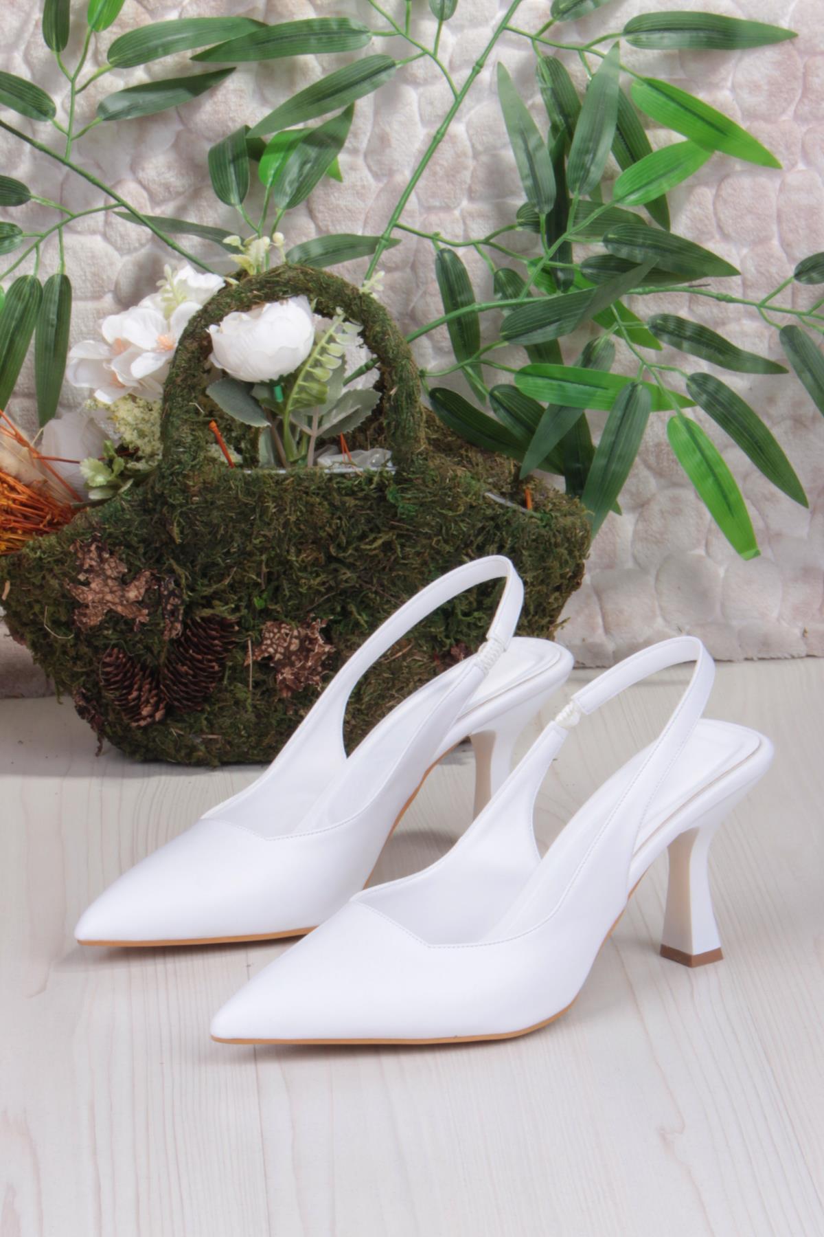 35809 Ceyn Cilt Önü Kapalı Arkası Açık Topuklu Kadın Ayakkabı - Görsel 7