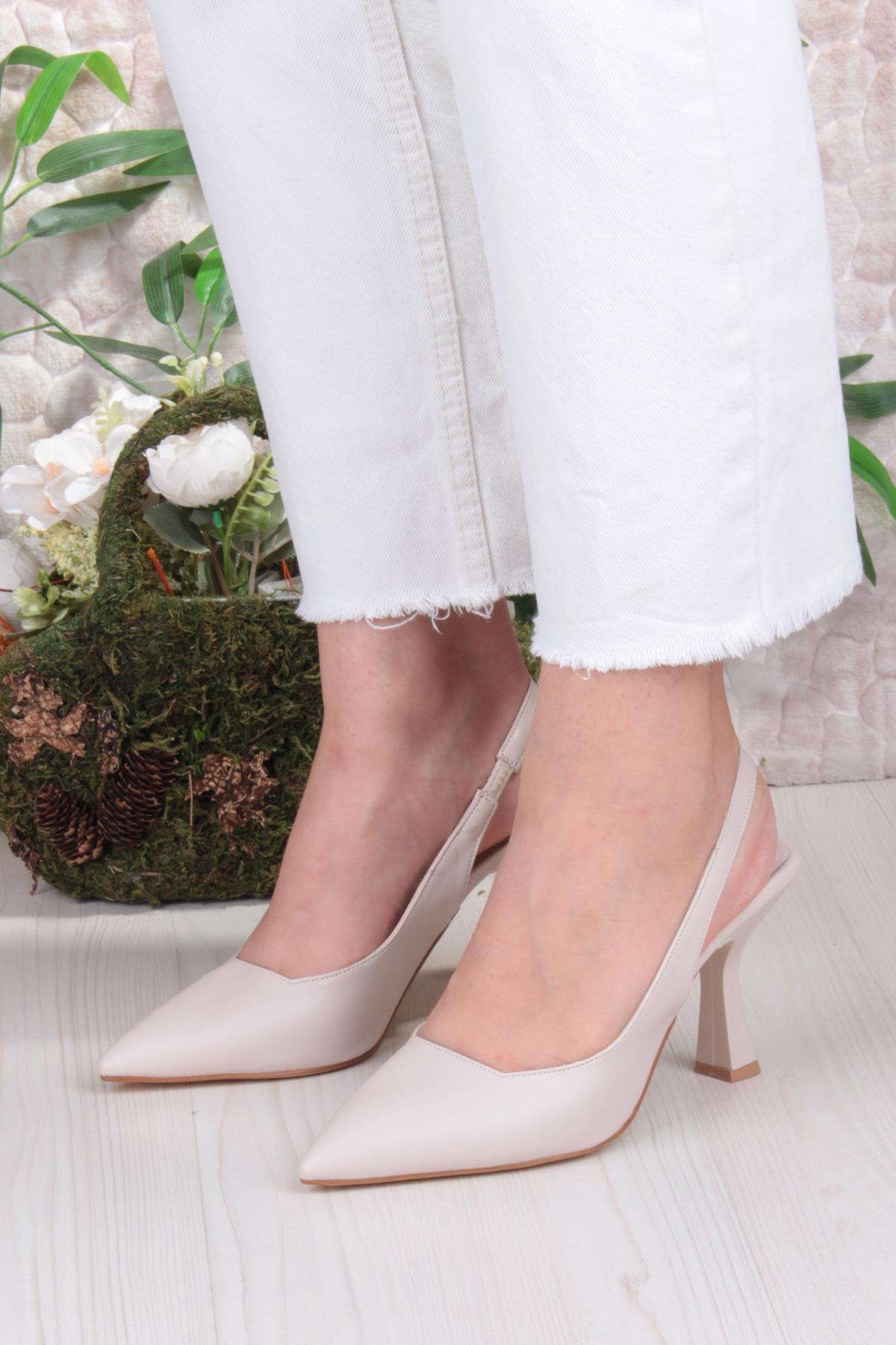 35809 Ceyn Cilt Önü Kapalı Arkası Açık Topuklu Kadın Ayakkabı - Görsel 3