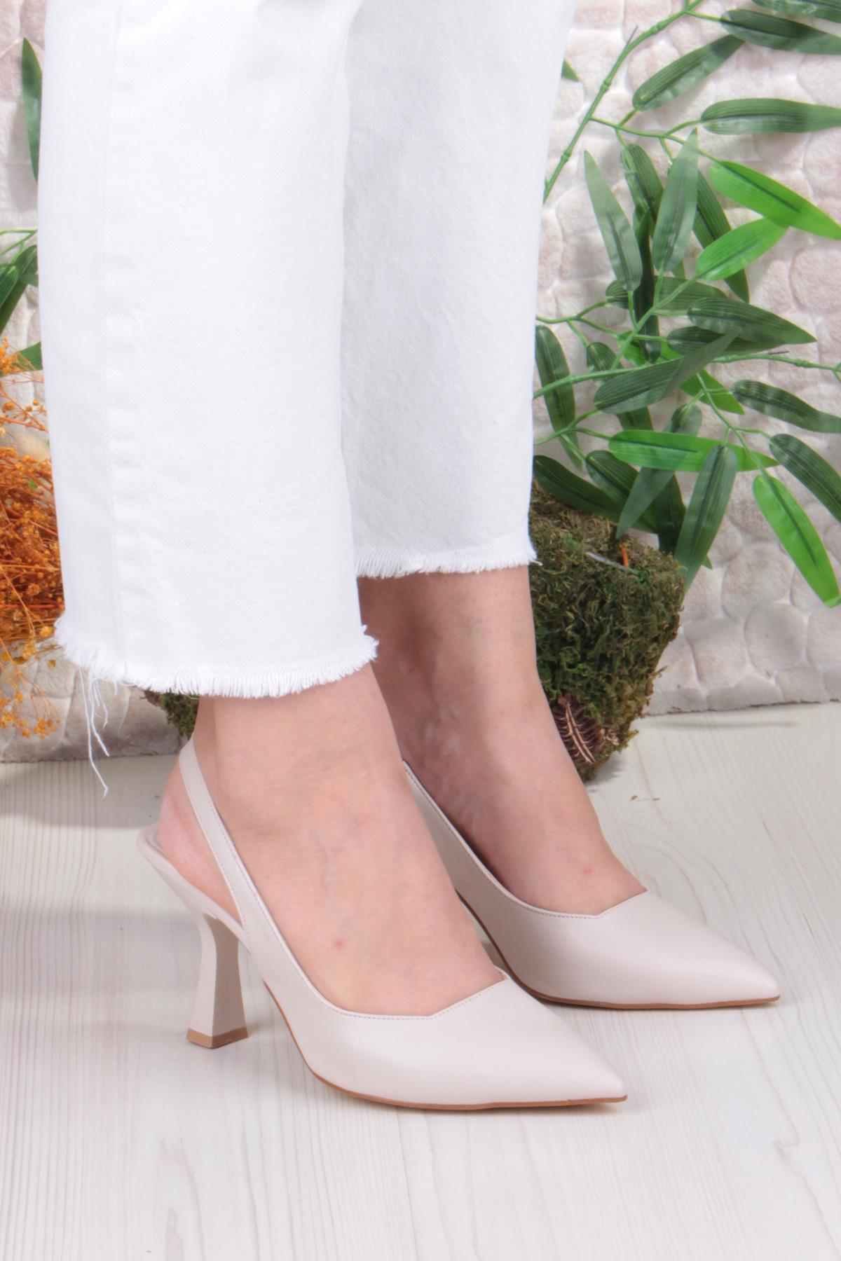 35809 Ceyn Cilt Önü Kapalı Arkası Açık Topuklu Kadın Ayakkabı - Görsel 4