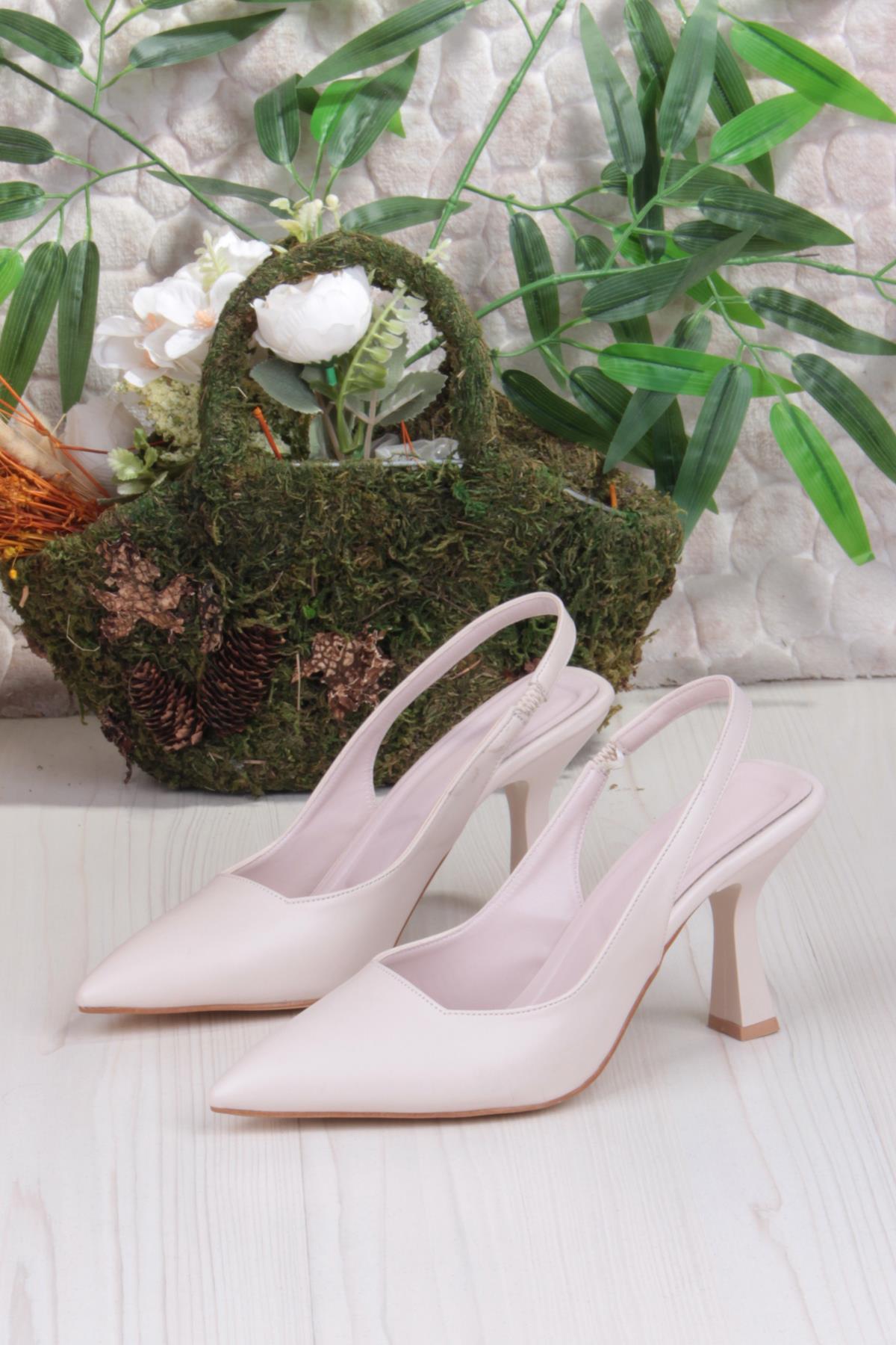 35809 Ceyn Cilt Önü Kapalı Arkası Açık Topuklu Kadın Ayakkabı - Görsel 7