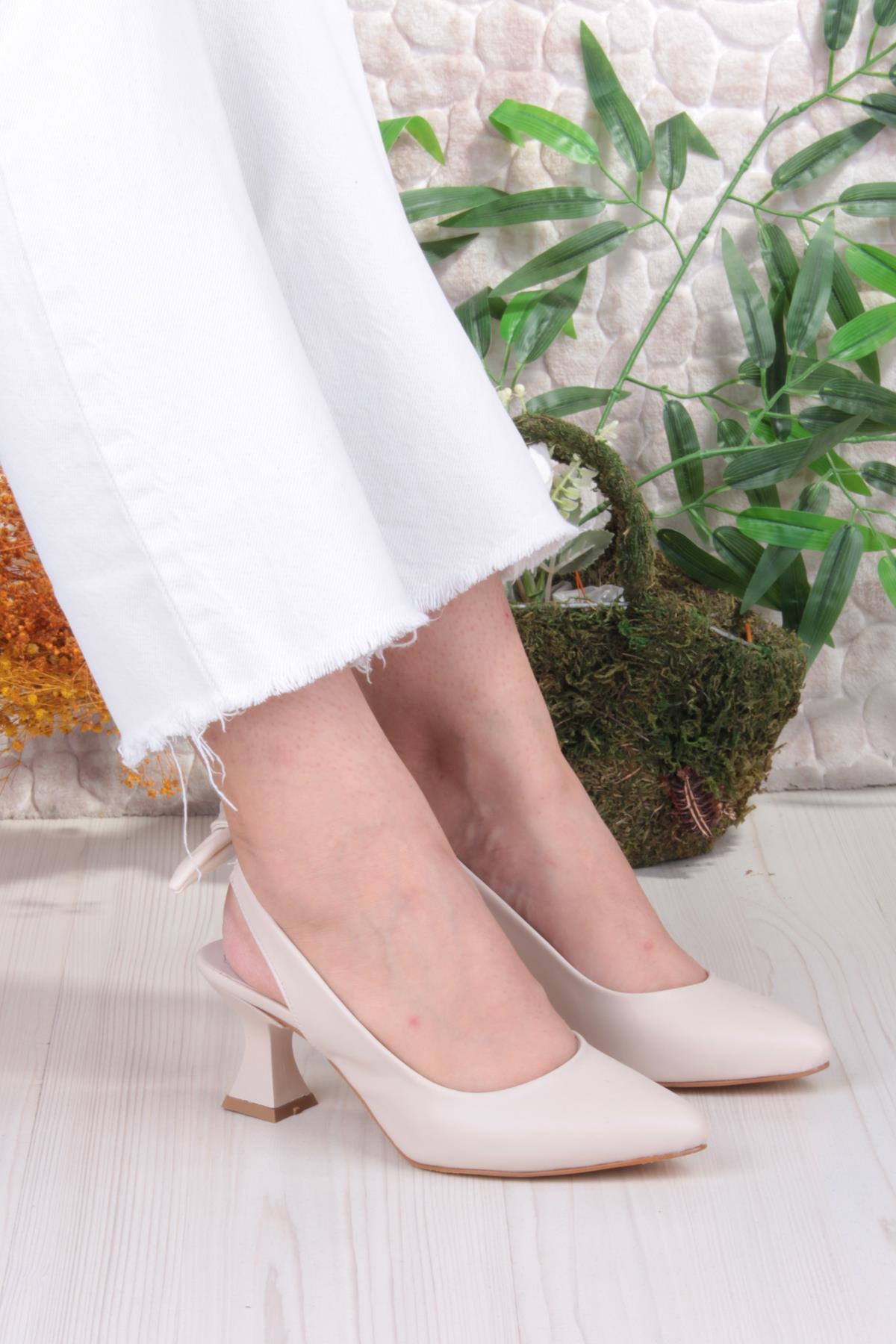 32810 Bilener Arkası Açık Arka Fiyonk Detaylı Alçak Topuk Kadın Ayakkabı - Görsel 2