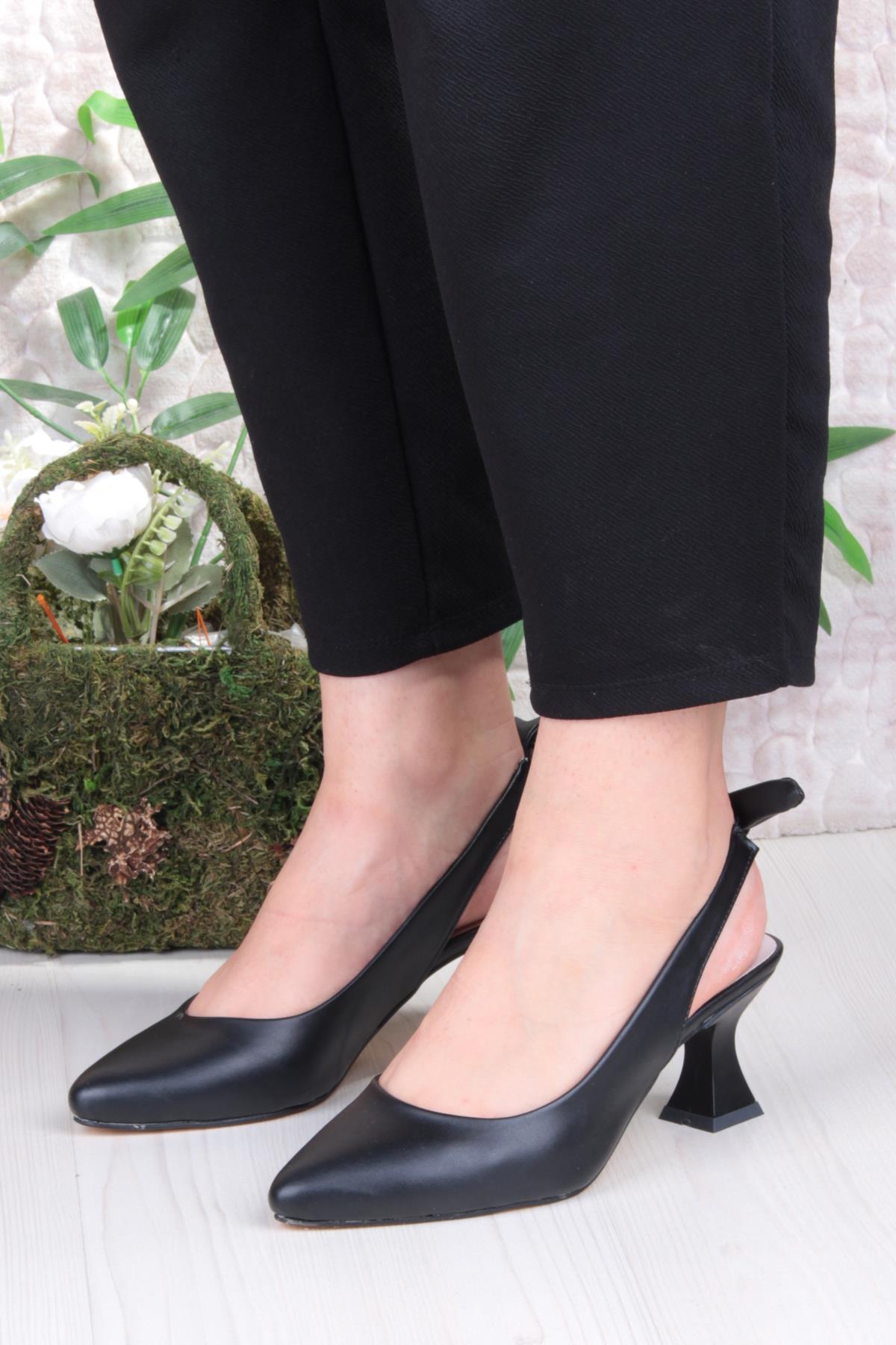 32810 Bilener Arkası Açık Arka Fiyonk Detaylı Alçak Topuk Kadın Ayakkabı - Görsel 3