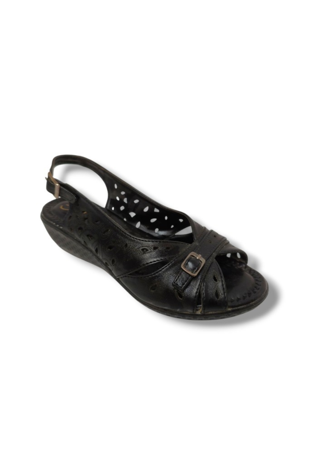 Hisaş 3122-20 Delikli Dolgu Topuk Kadın Sandalet - Görsel 2