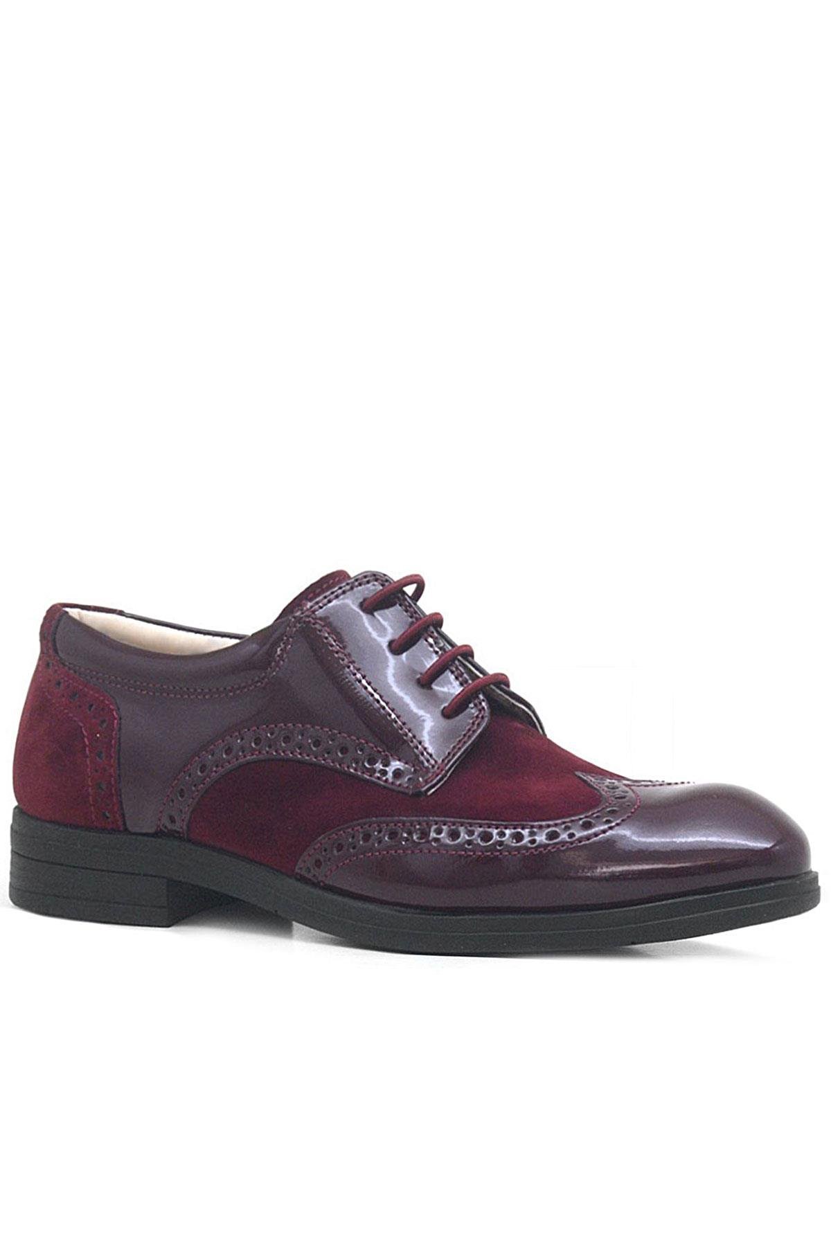 Rakerplus Bordo Rakerplus Titan Rugan Nubuk Bağcıklı Klasik Erkek Çocuk Ayakkabı