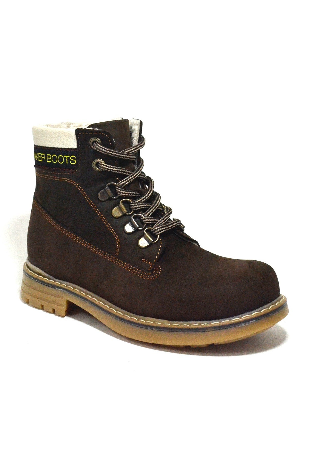 Hakiki Deri Kahverengi Fermuarlı Kışlık Çocuk Bot - Görsel 2