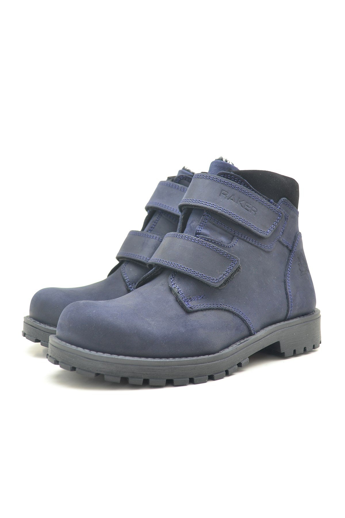 Sentor Hakiki Deri Lacivert Kürklü Cırtlı Çocuk Bot - Görsel 4