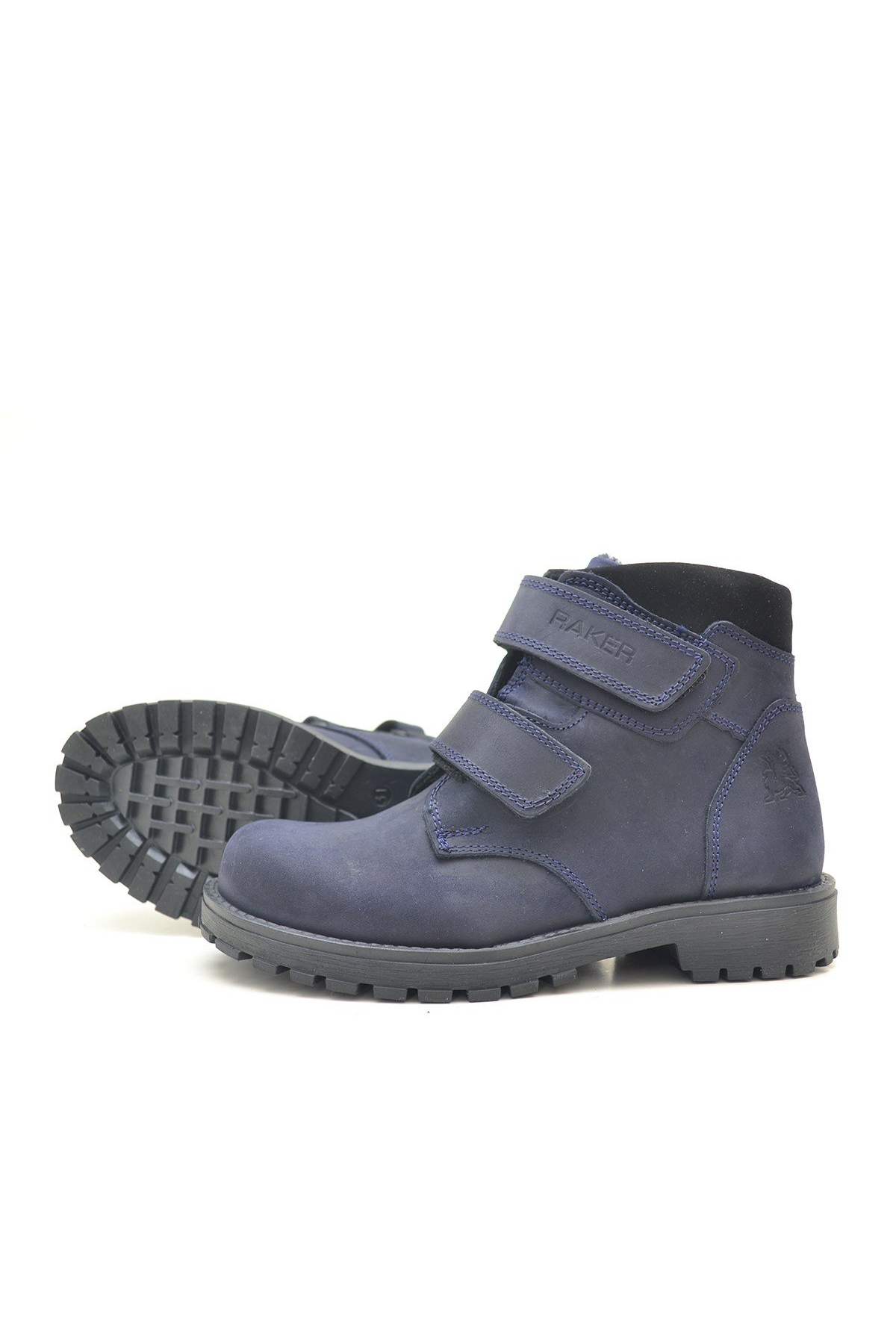 Sentor Hakiki Deri Lacivert Kürklü Cırtlı Çocuk Bot - Görsel 5