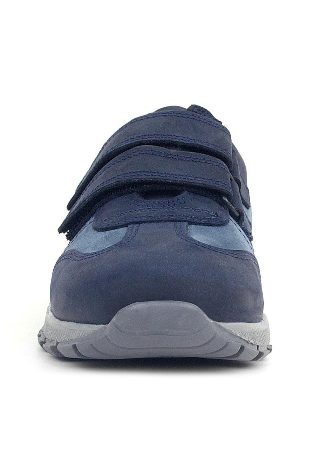 Hakiki Deri Cırtlı Lacivert Mavi Çocuk Spor Okul Ayakkabı - Görsel 4
