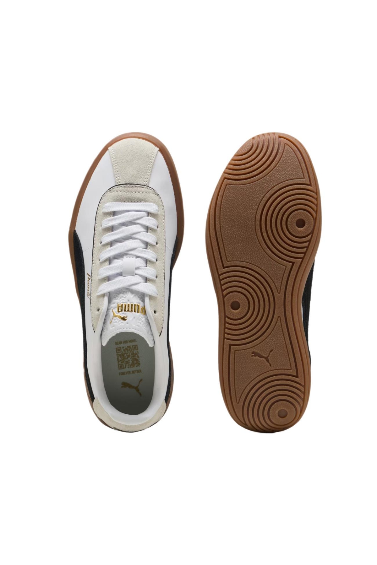 400364 Club Klassika Spor Ayakkabı Beyaz-Siyah - Görsel 6