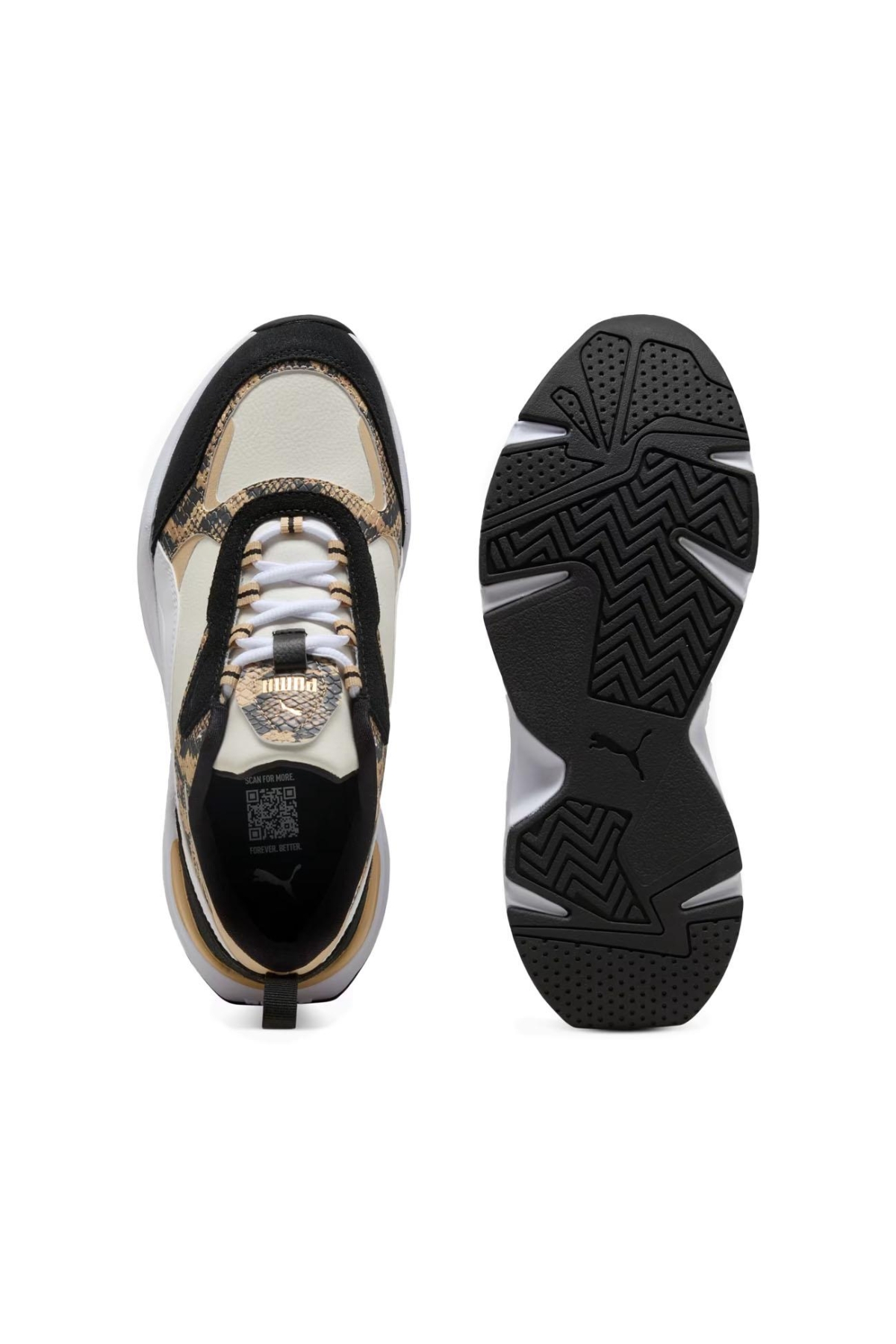 400693 Cassia Snake Chic Spor Ayakkabı Krem - Görsel 6