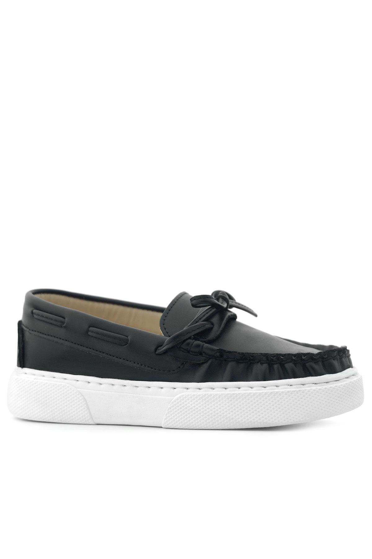 Siyah Cilt Ekstra Hafif Çocuk Makosen Ayakkabı - Görsel 2