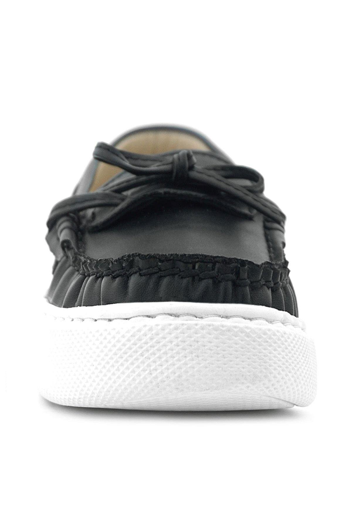 Siyah Cilt Ekstra Hafif Çocuk Makosen Ayakkabı - Görsel 5