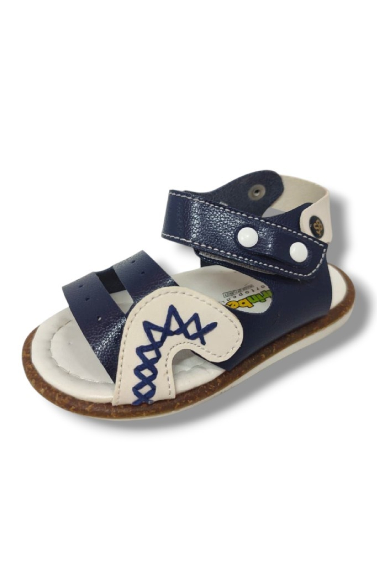 Şirinbebe 1596-20 Anatomik Dikiş Cırtlı Bebek Erkek Sandalet Lacivert Beyaz 21-25 600 - Görsel 2