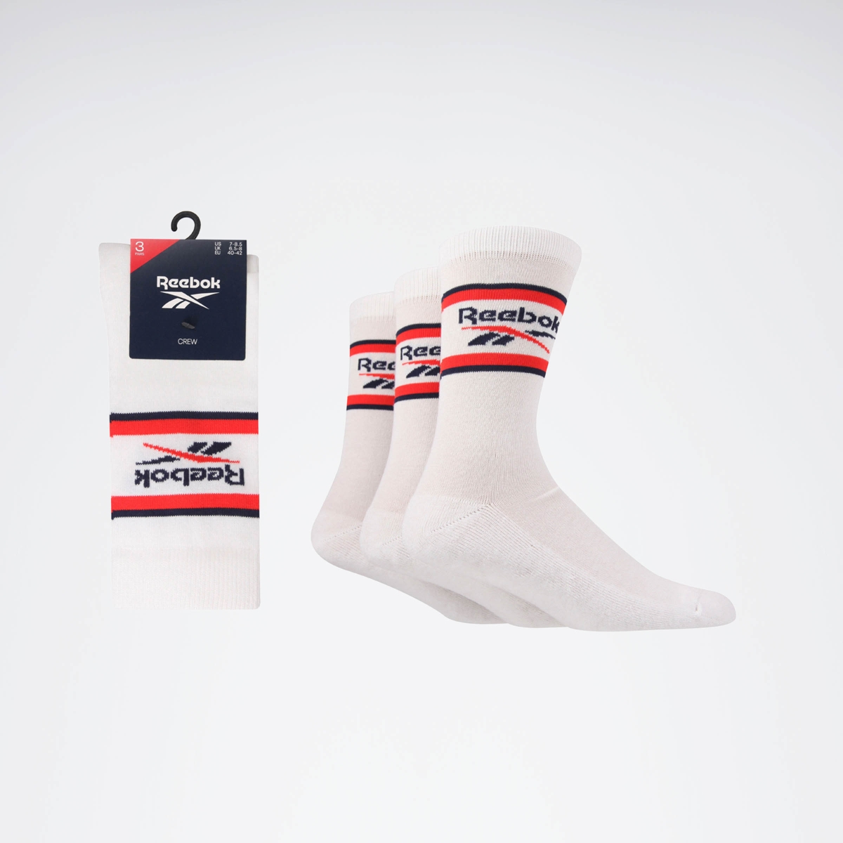 R0369VectorCrew3luFWhite Beyaz Unisex Çorap