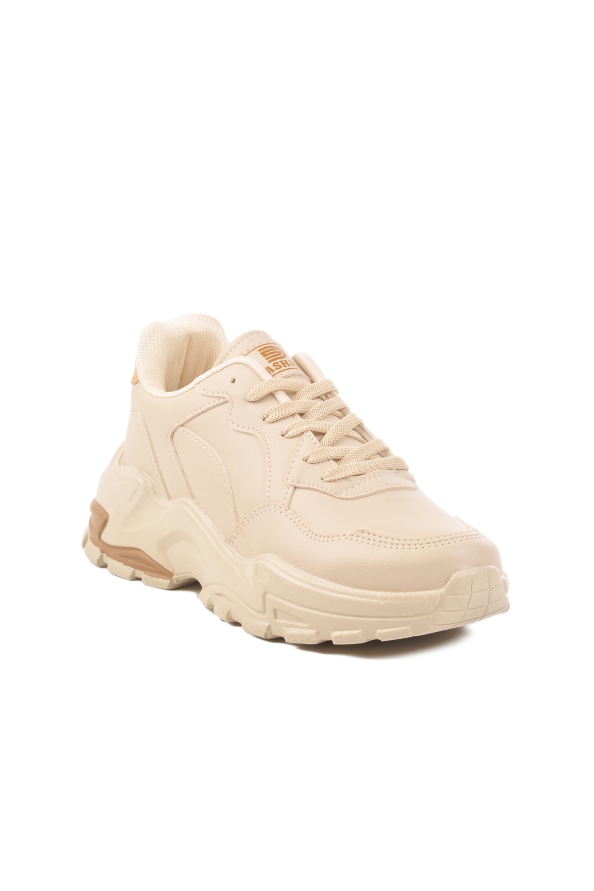 Ekru Bağcıklı Kadın Spor Ayakkabı - Görsel 4